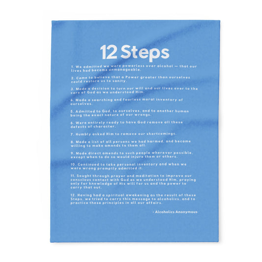 Haler Smith - Home Decor - Haler Smith Polar Fleece Blanket - 12 Steps - Light Blue