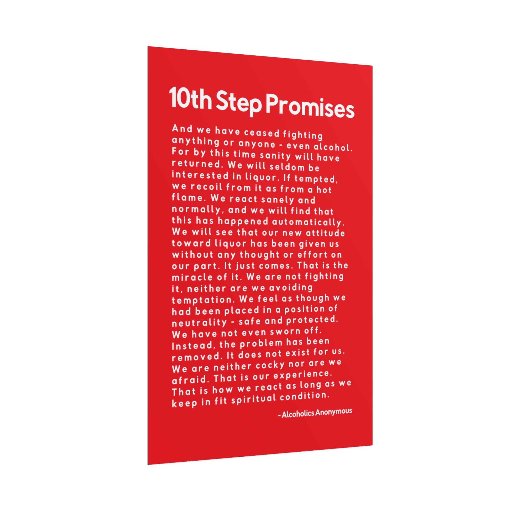 Haler Smith - Poster - Haler Smith Rolled Poster - 10th Step Promises - Vertical Red Matte Finish