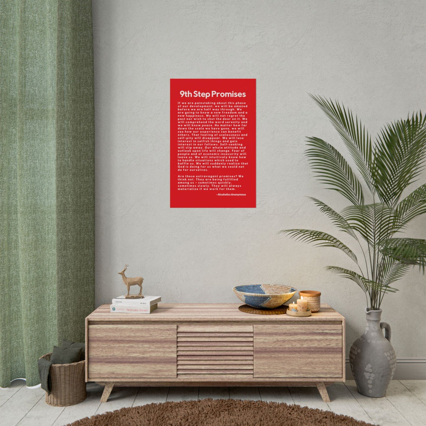 Haler Smith Rolled Poster - 9th Step Promises - Vertical Red Matte Finish