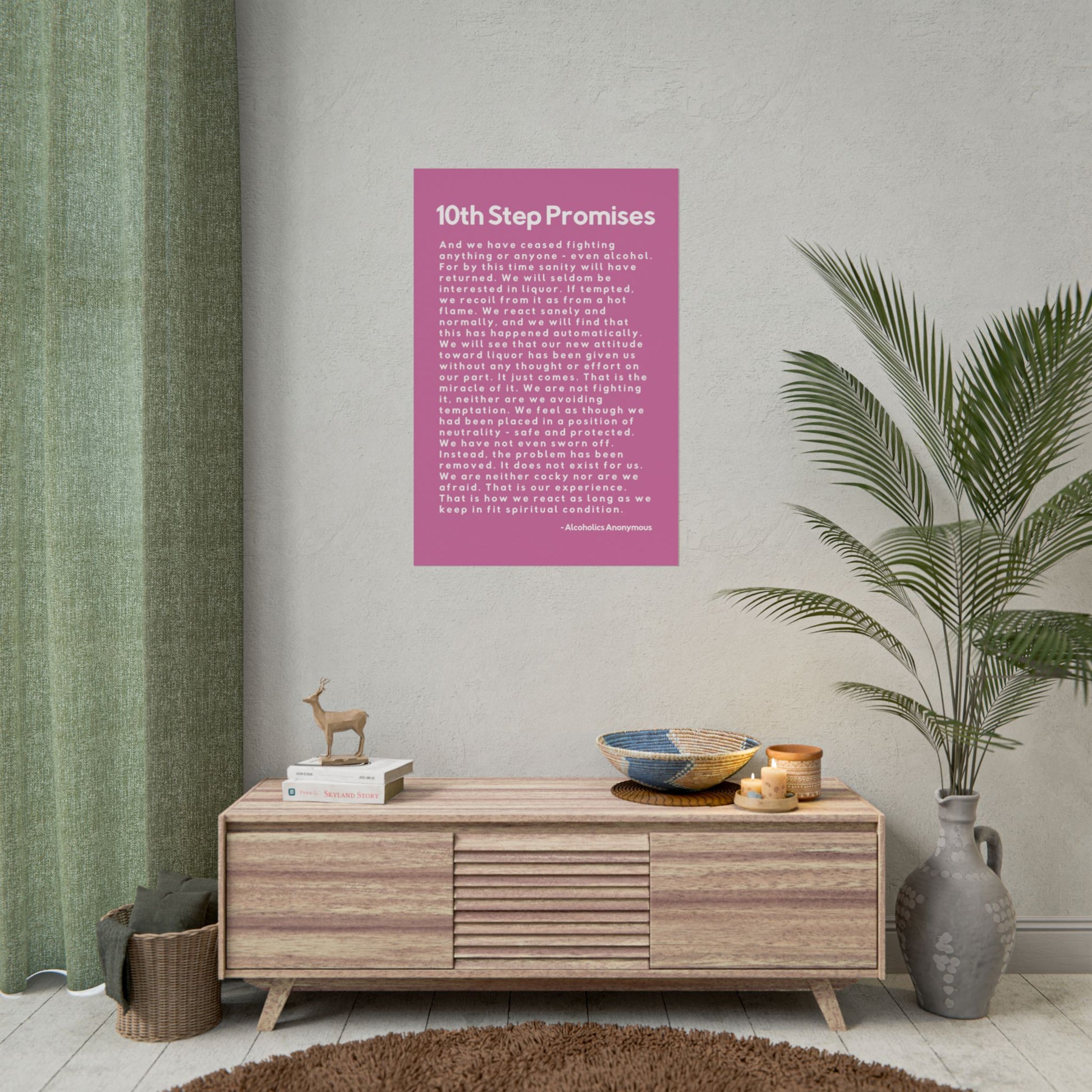 Haler Smith - Poster - Haler Smith Rolled Poster - 10th Step Promises - Vertical Light Pink Matte Finish