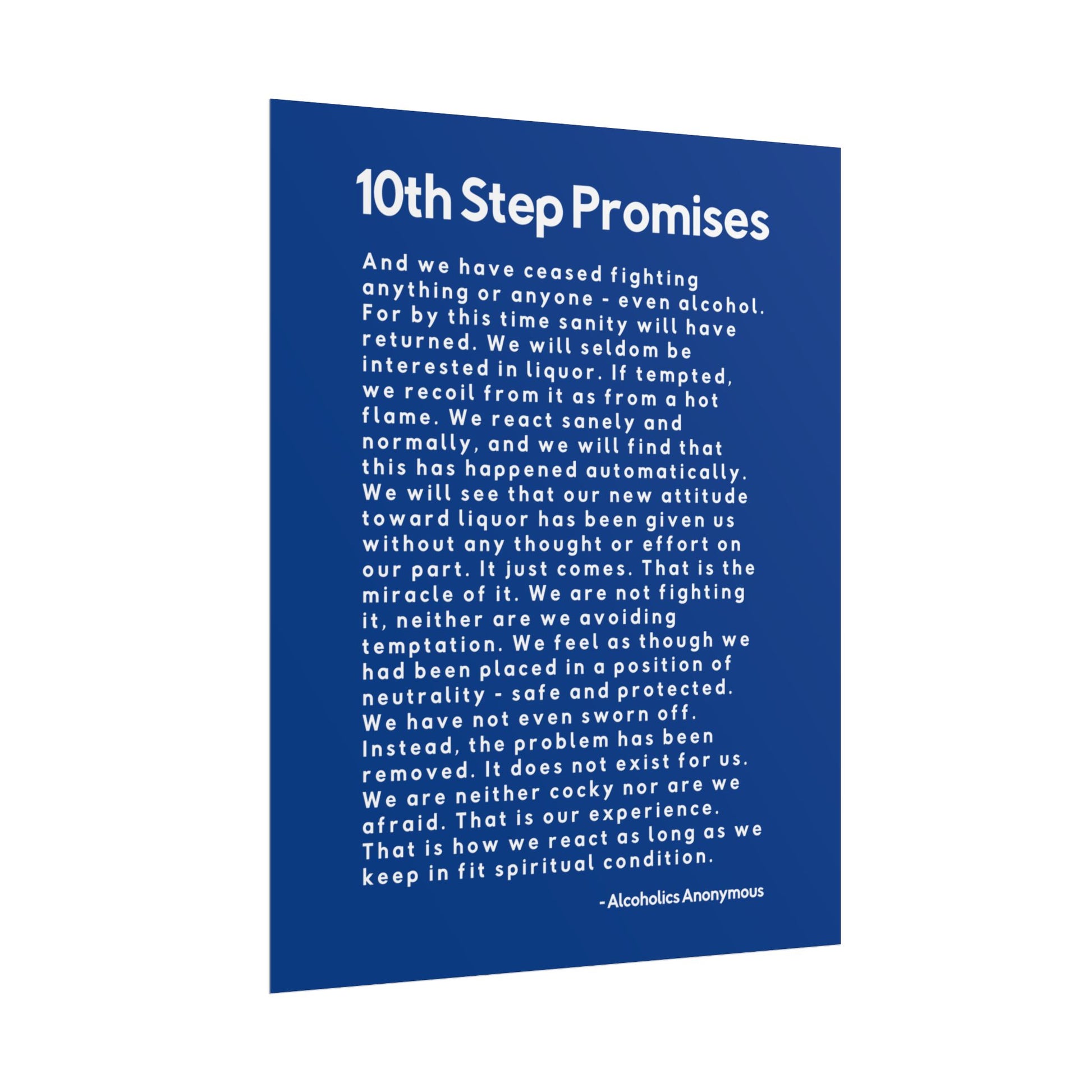 Haler Smith - Poster - Haler Smith Rolled Poster - 10th Step Promises - Vertical Dark Blue Matte Finish