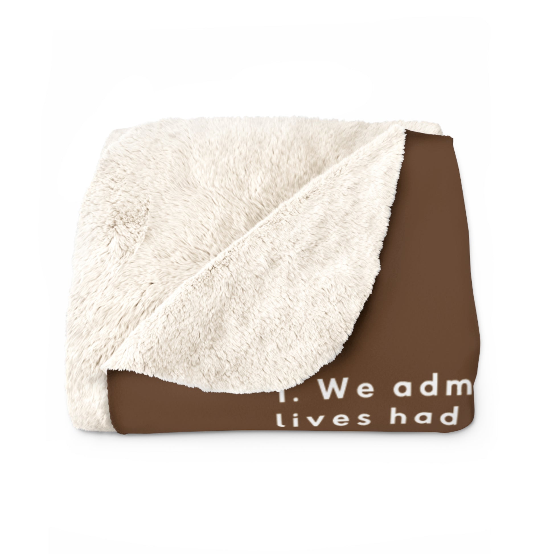 Haler Smith - Home Decor - Haler Smith Sherpa Fleece Blanket - 12 Steps - Brown
