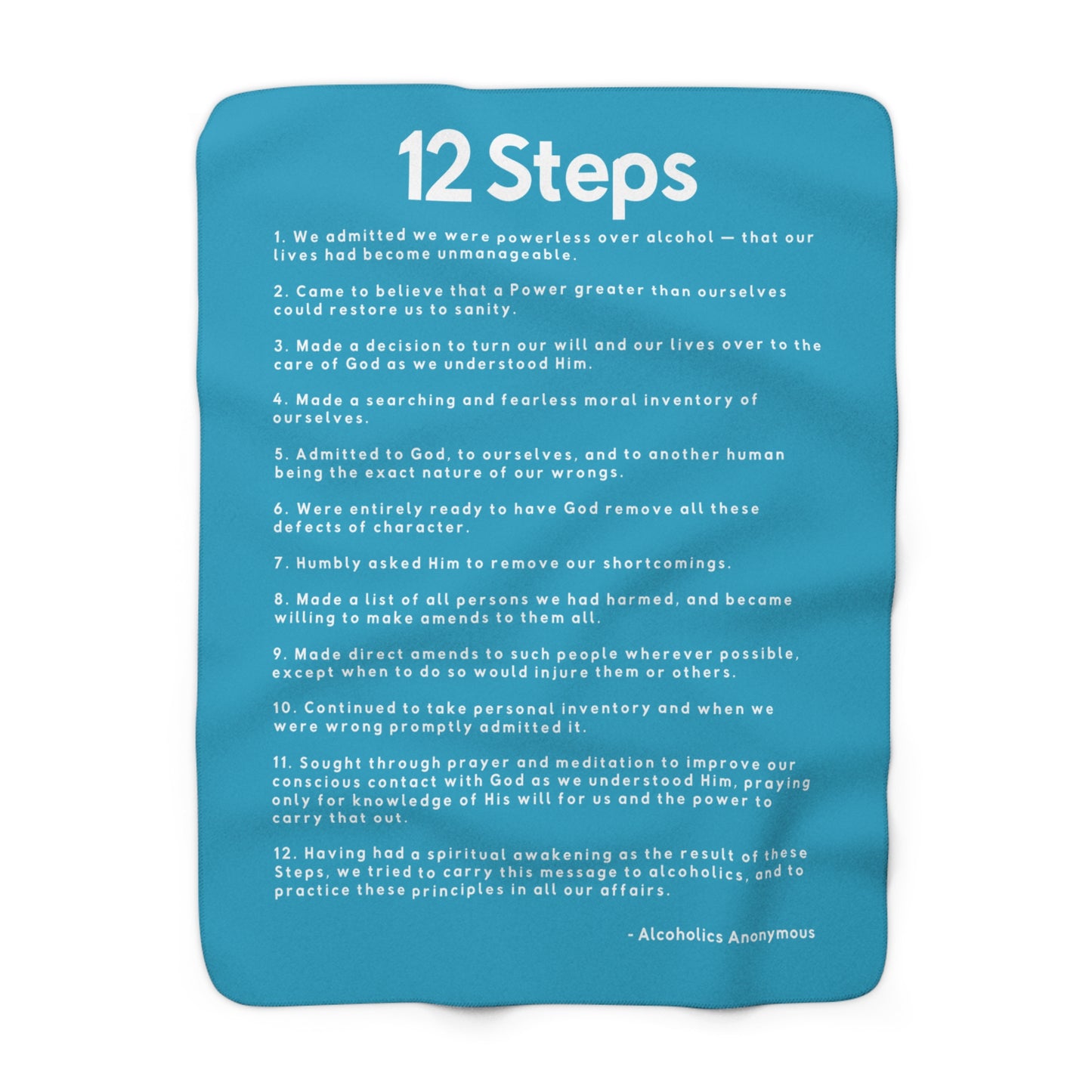 Haler Smith - Home Decor - Haler Smith Sherpa Fleece Blanket - 12 Steps - Turquoise