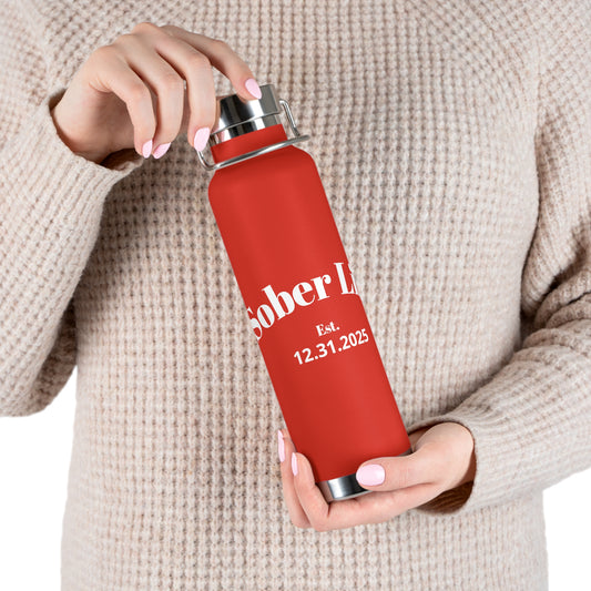 Recovery Insulated Water Bottle 22oz | Sober Life Est. Design 1
