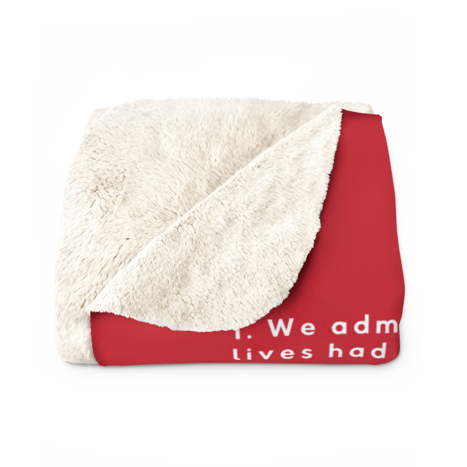 Haler Smith - Home Decor - Haler Smith Sherpa Fleece Blanket - 12 Steps - Dark Red