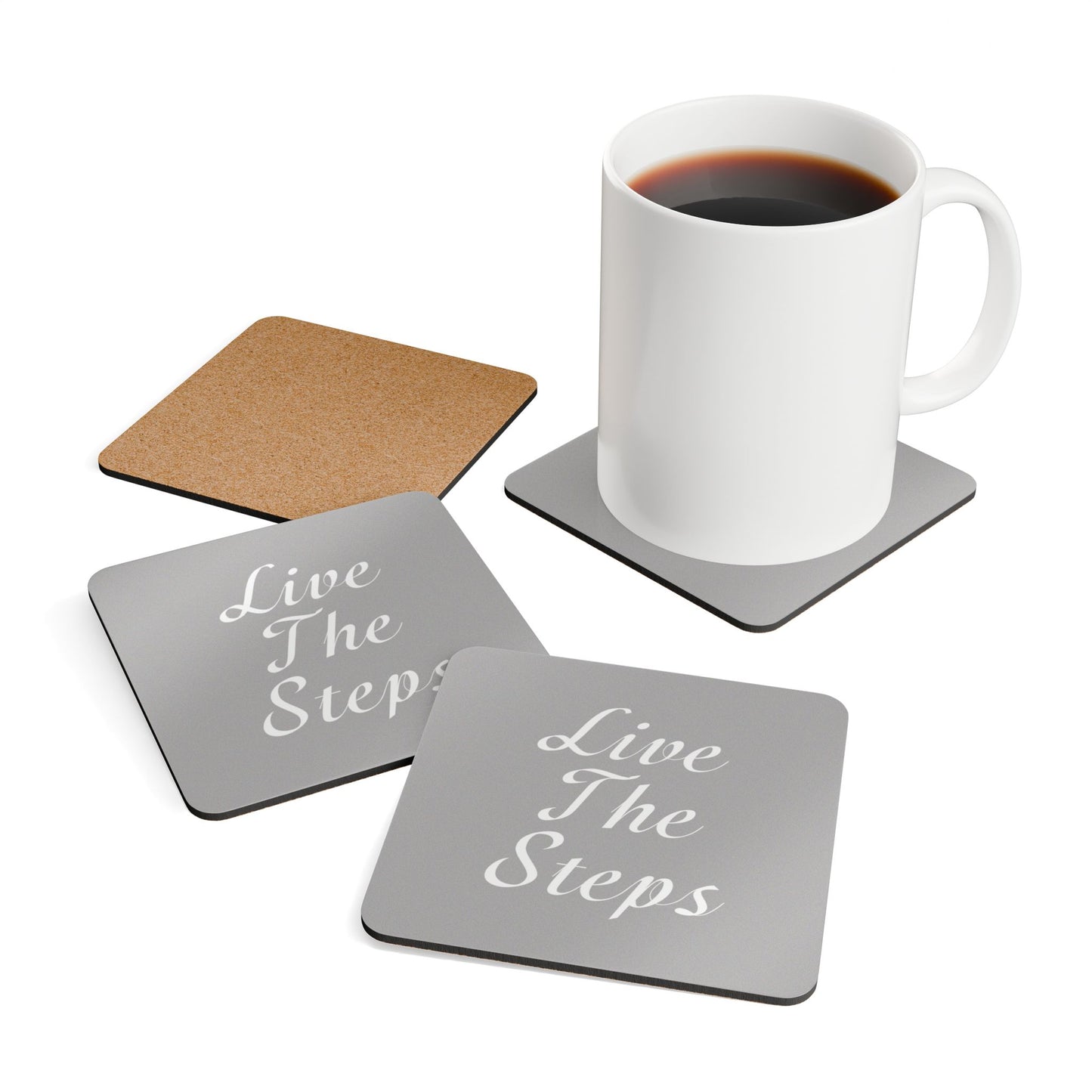 Haler Smith Corkwood Coaster Set Light Grey - Live The Steps White