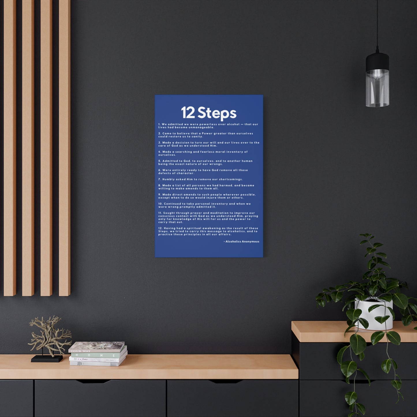 Haler Smith - Canvas - Haler Smith Matte Canvas - 12 Steps - Vertical Dark Blue Matte Finish