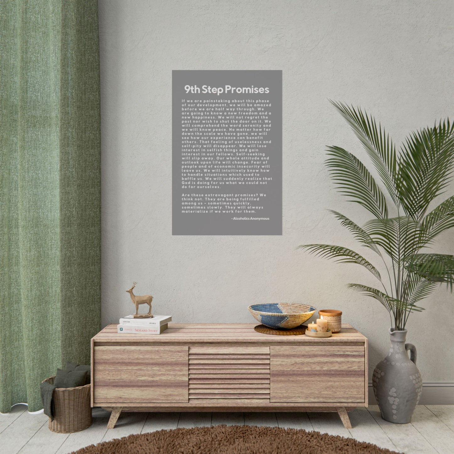 Haler Smith Rolled Poster - 9th Step Promises - Vertical Gray Matte Finish