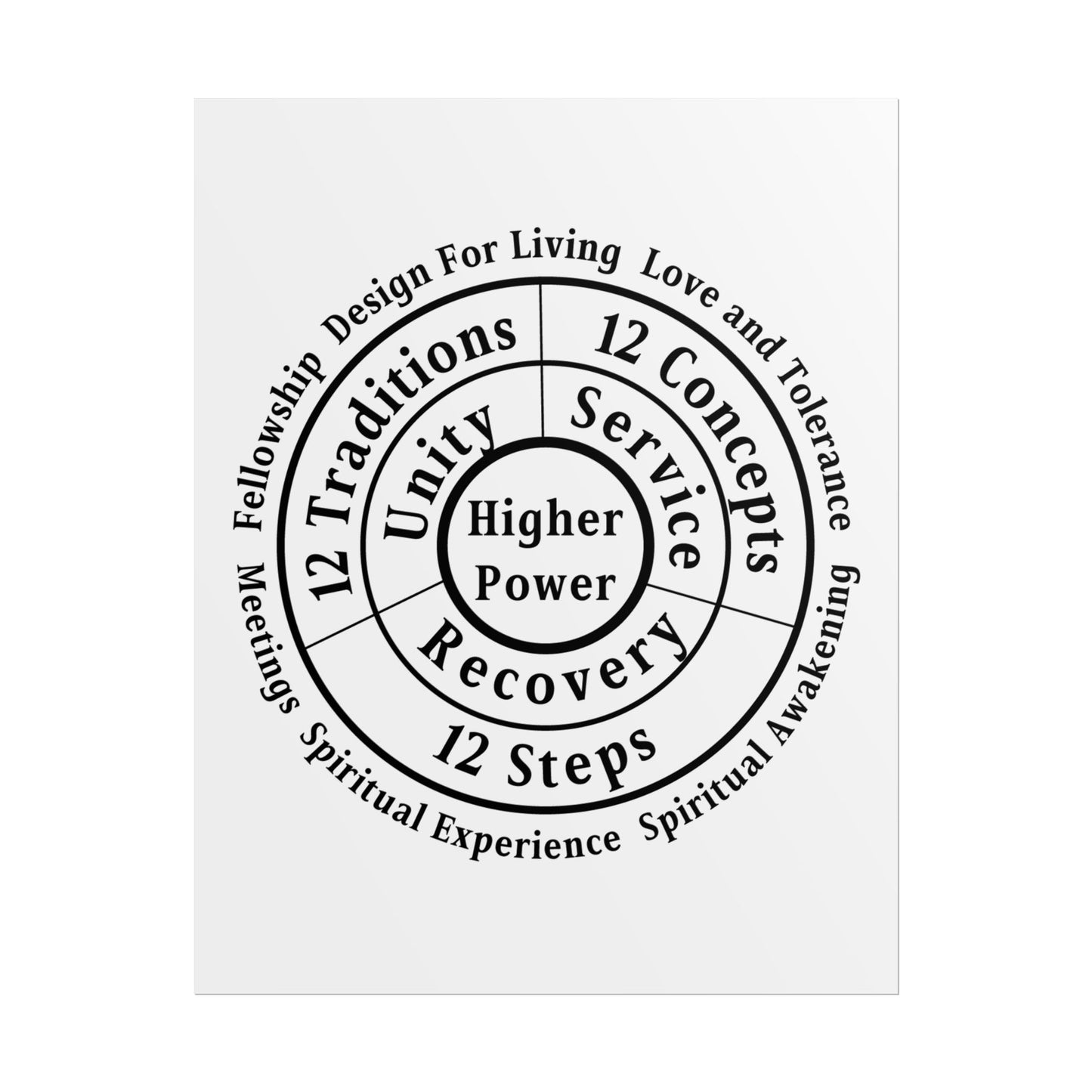 Haler Smith Rolled Poster - Higher Power 1 - White Matte Finish - Black Letters