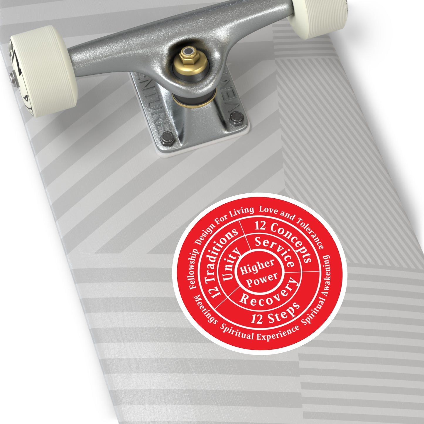 Haler Smith Vinyl Round Sticker - Higher Power 1 - Red