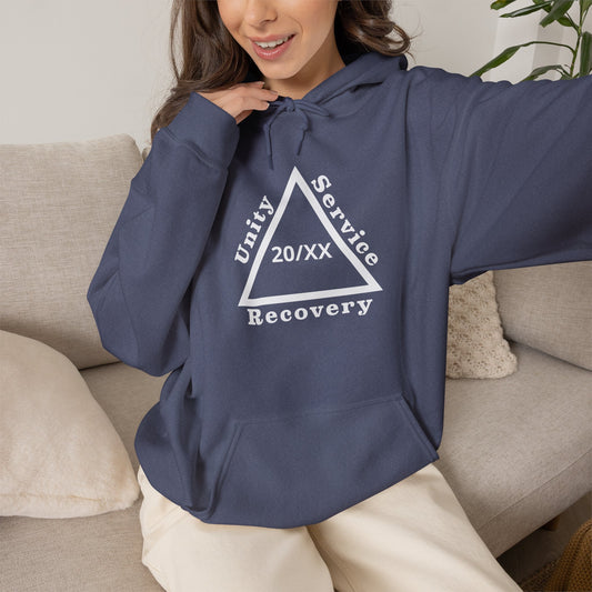 Recovery Hoodie | Unity Service Recovery Sobriety Years Design 1 On The Front