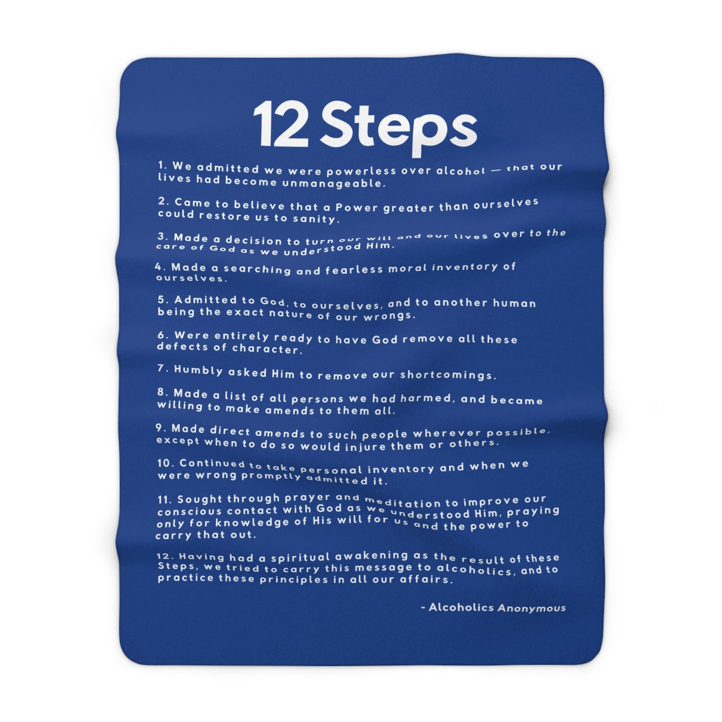 Haler Smith - Home Decor - Haler Smith Sherpa Fleece Blanket - 12 Steps - Dark Blue