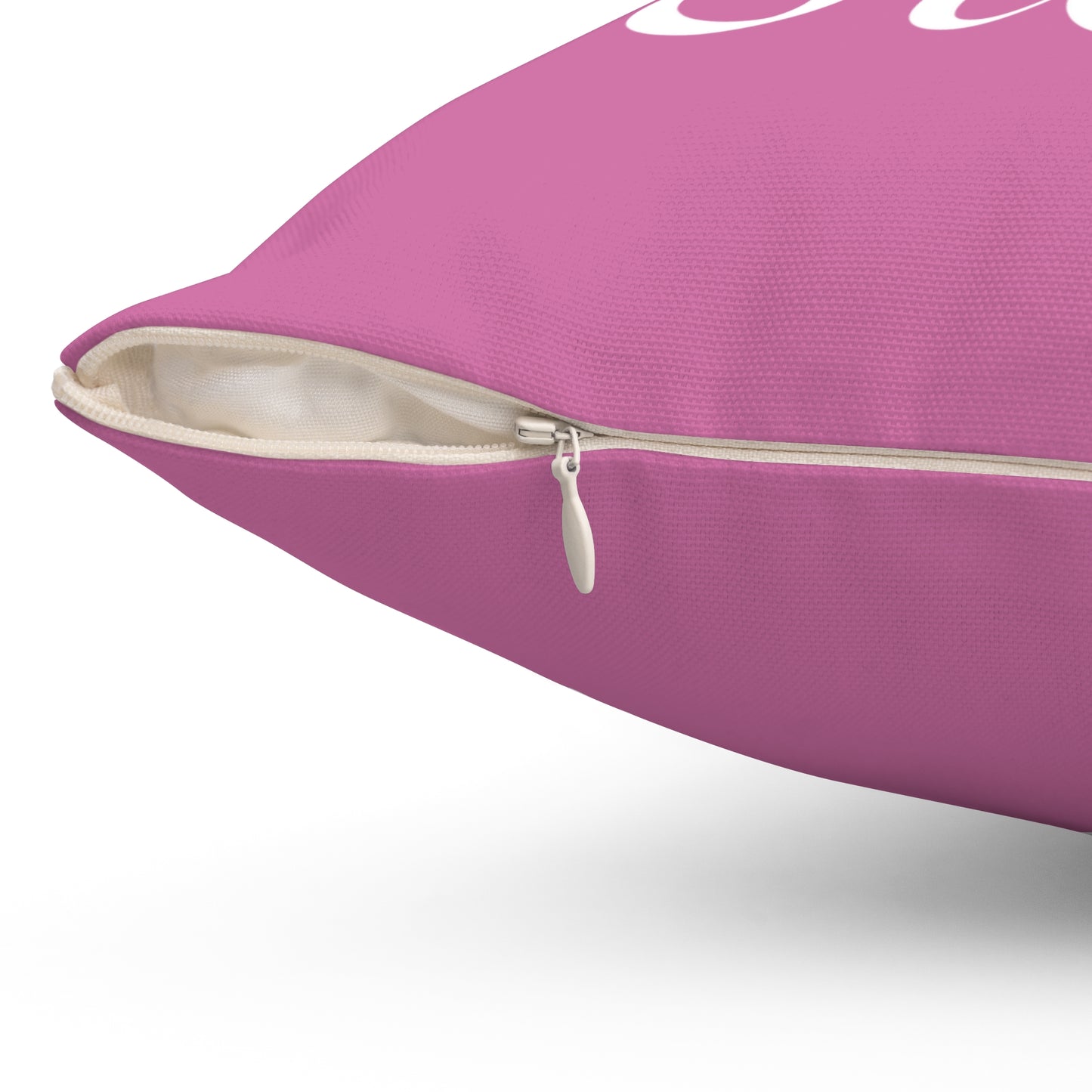 Haler Smith Polyester Square Pillow Light Pink - Live The Steps - White Letters