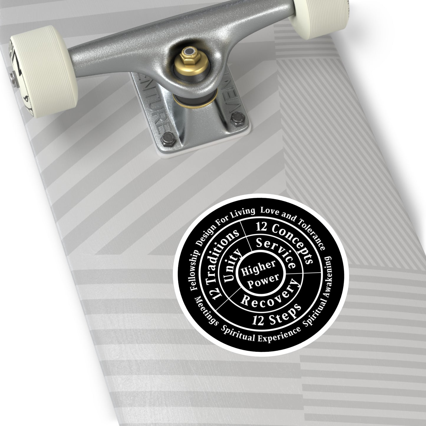 Haler Smith Vinyl Round Sticker - Higher Power 1 - Black