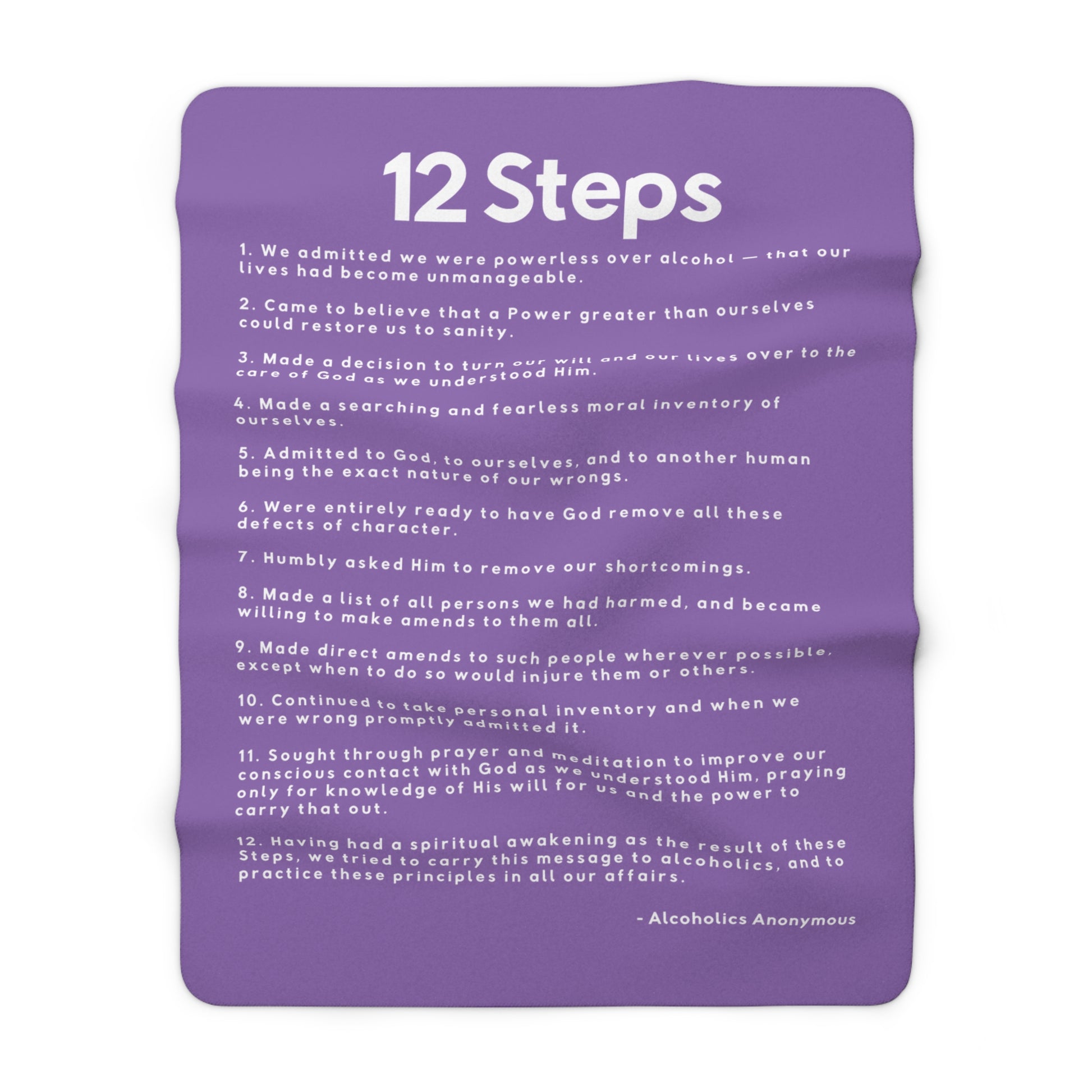 Haler Smith - Home Decor - Haler Smith Sherpa Fleece Blanket - 12 Steps - Light Purple