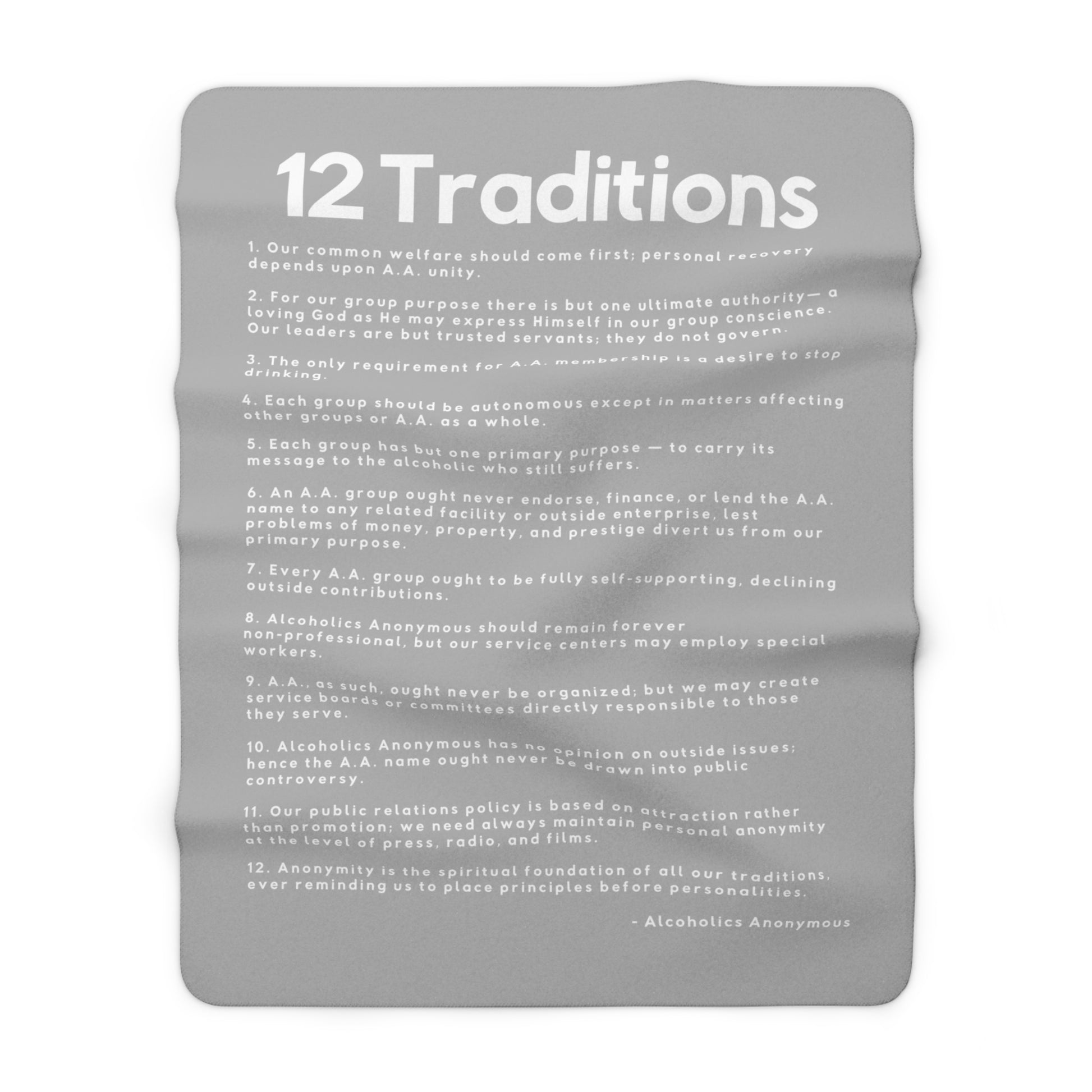 Haler Smith - Home Decor - Haler Smith Sherpa Fleece Blanket - 12 Traditions - Light Gray