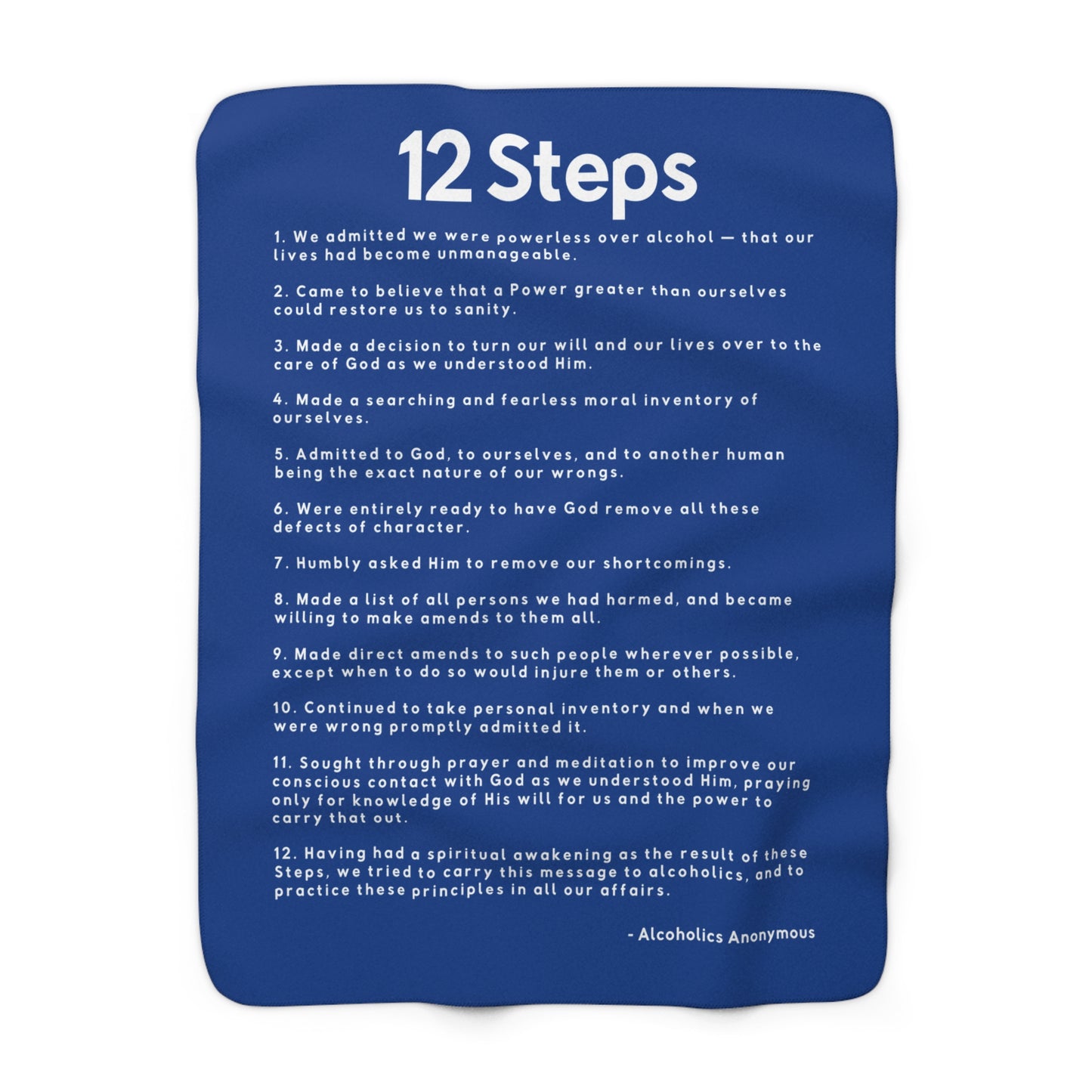 Haler Smith - Home Decor - Haler Smith Sherpa Fleece Blanket - 12 Steps - Dark Blue
