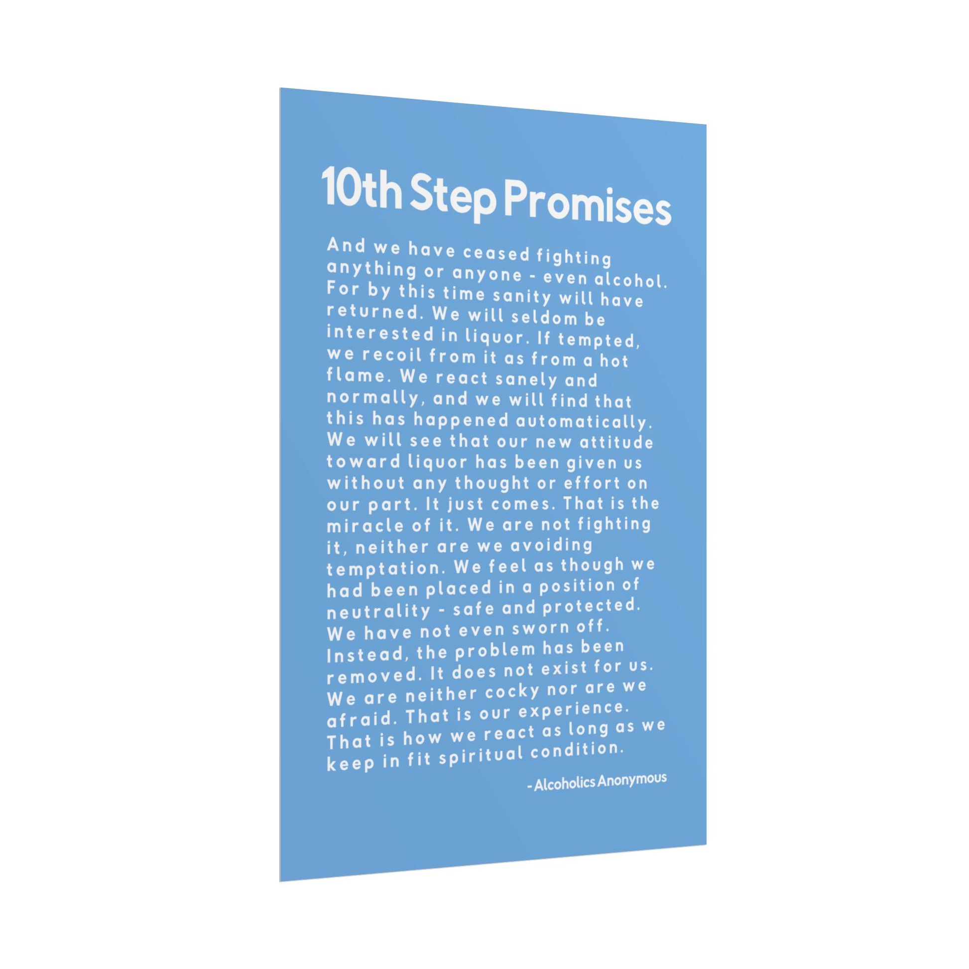 Haler Smith - Poster - Haler Smith Rolled Poster - 10th Step Promises - Vertical Light Blue Matte Finish