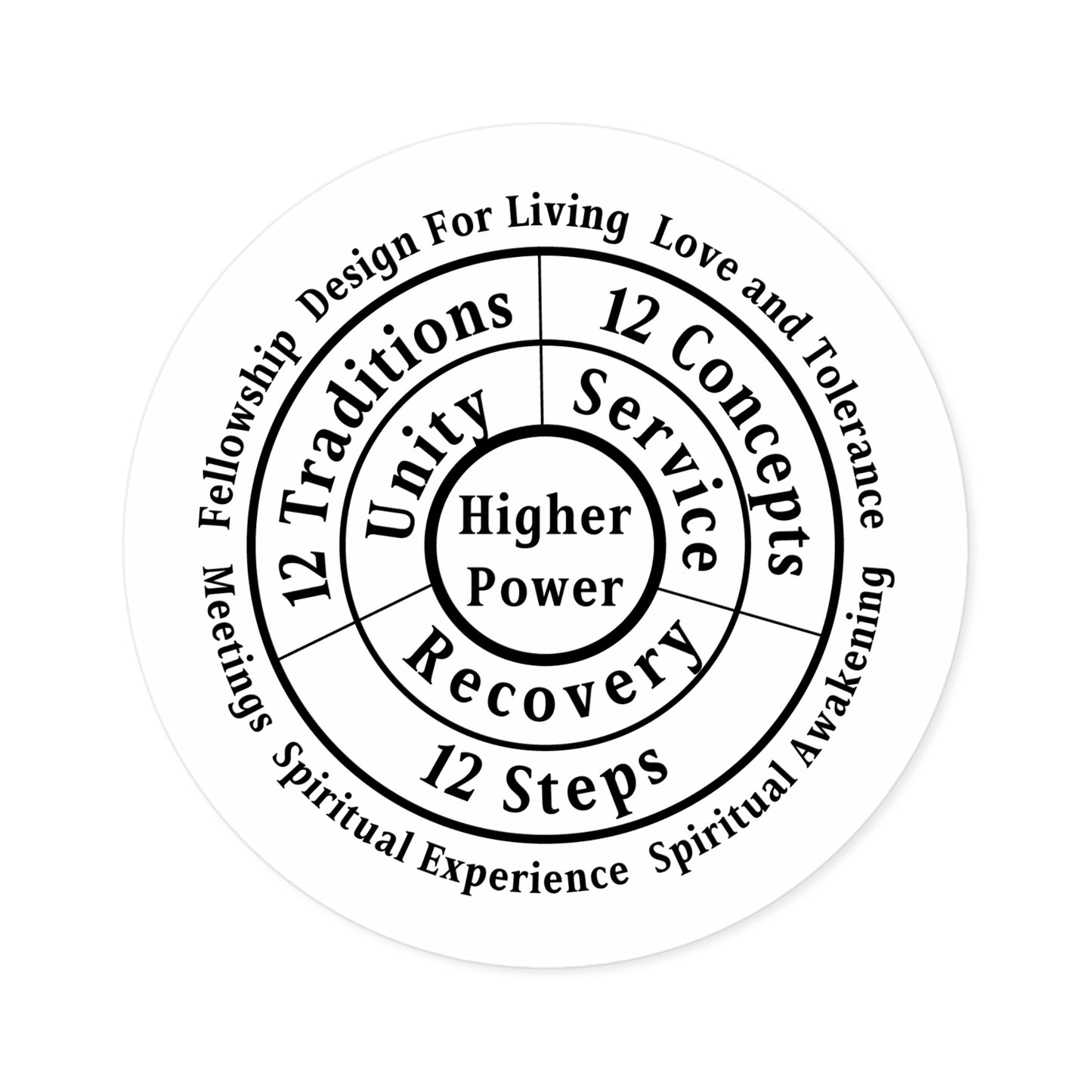 Haler Smith Vinyl Round Sticker - Higher Power 1 - White