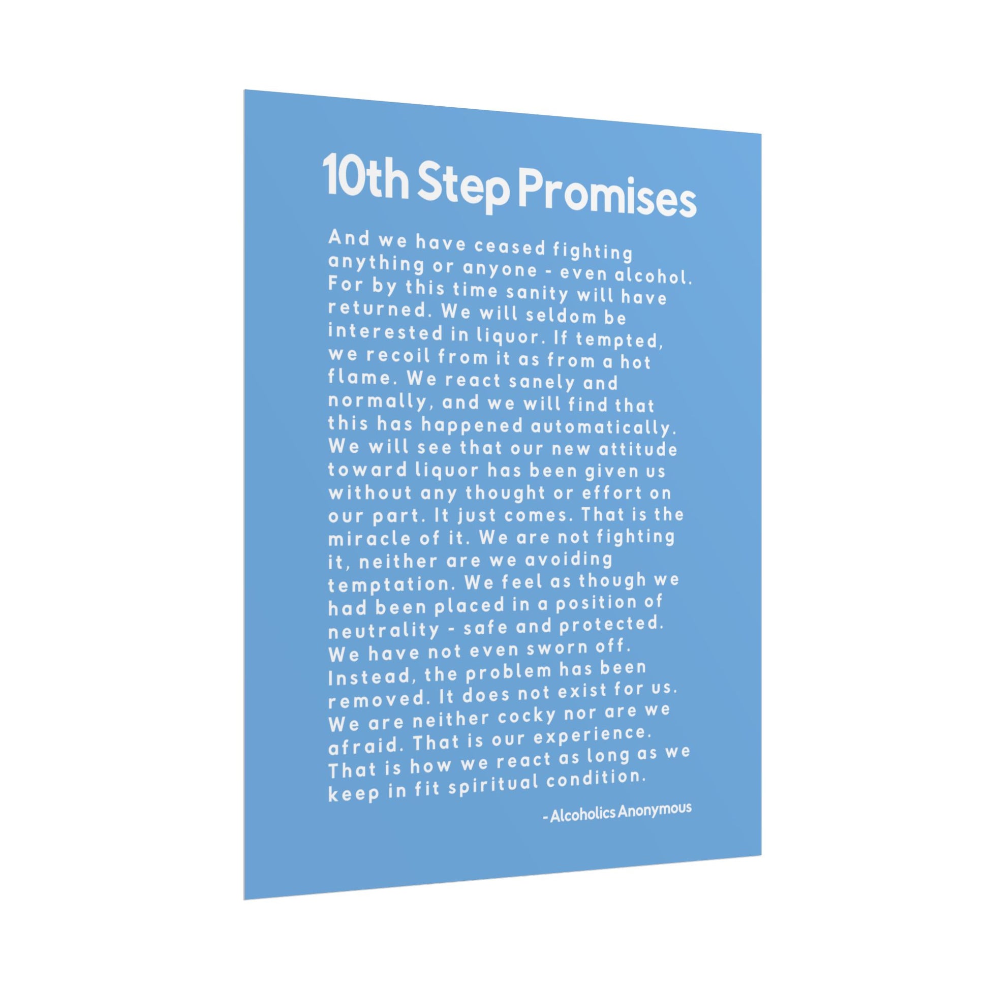 Haler Smith - Poster - Haler Smith Rolled Poster - 10th Step Promises - Vertical Light Blue Matte Finish