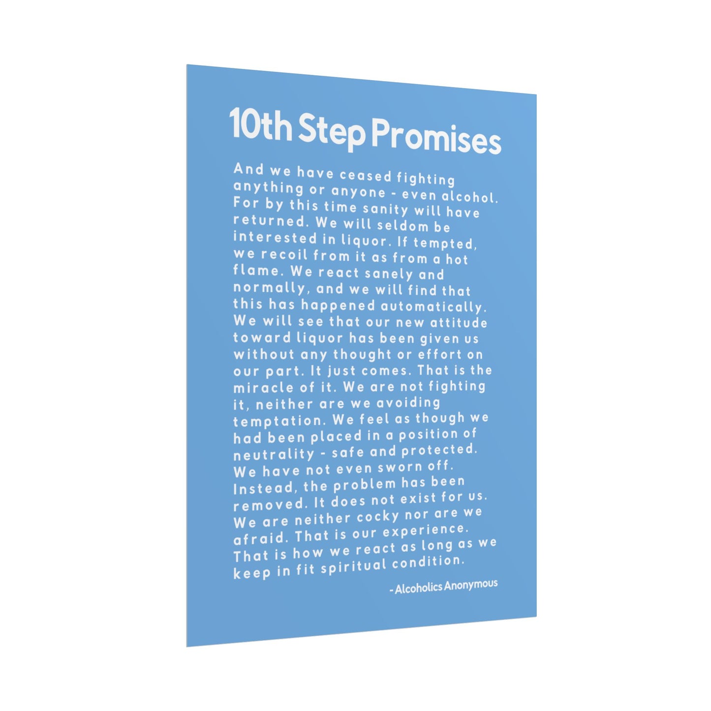 Haler Smith - Poster - Haler Smith Rolled Poster - 10th Step Promises - Vertical Light Blue Matte Finish