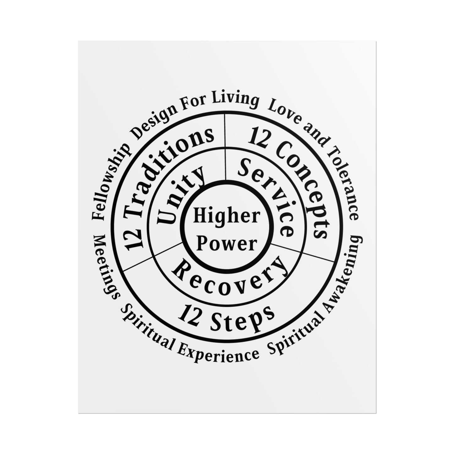 Haler Smith Rolled Poster - Higher Power 1 - White Matte Finish - Black Letters