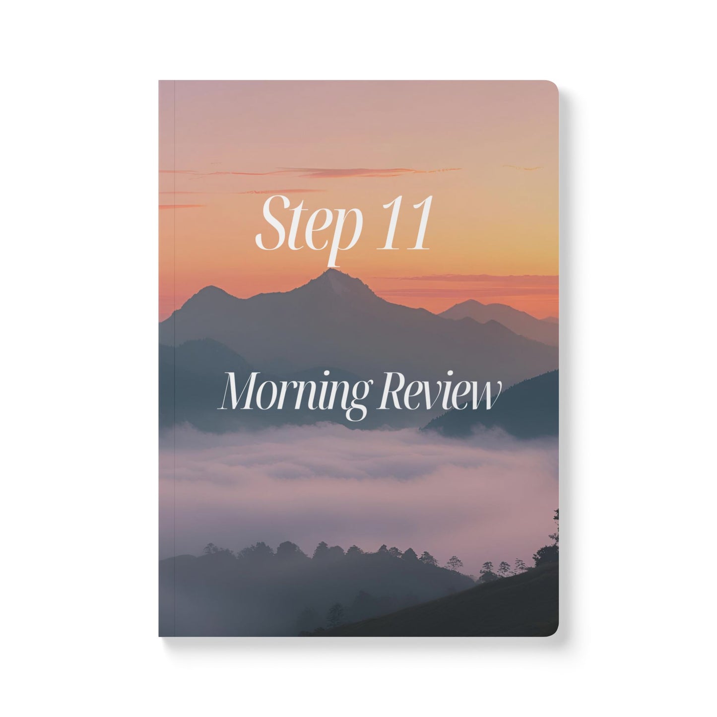 Haler Smith Guided Softcover Journal - Step 11 Morning Review - Mountain Morning Scene - White Letters