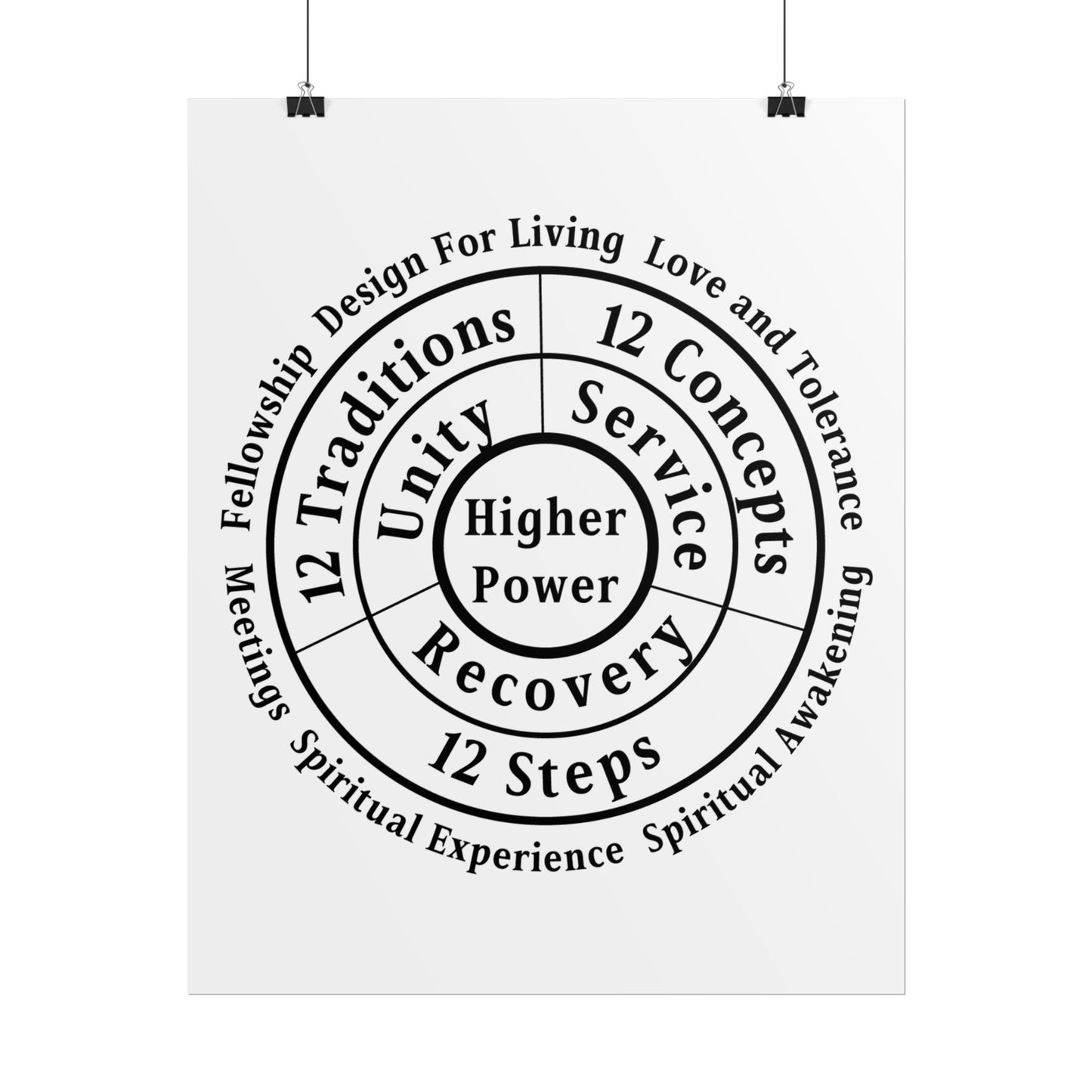 Haler Smith Rolled Poster - Higher Power 1 - White Matte Finish - Black Letters