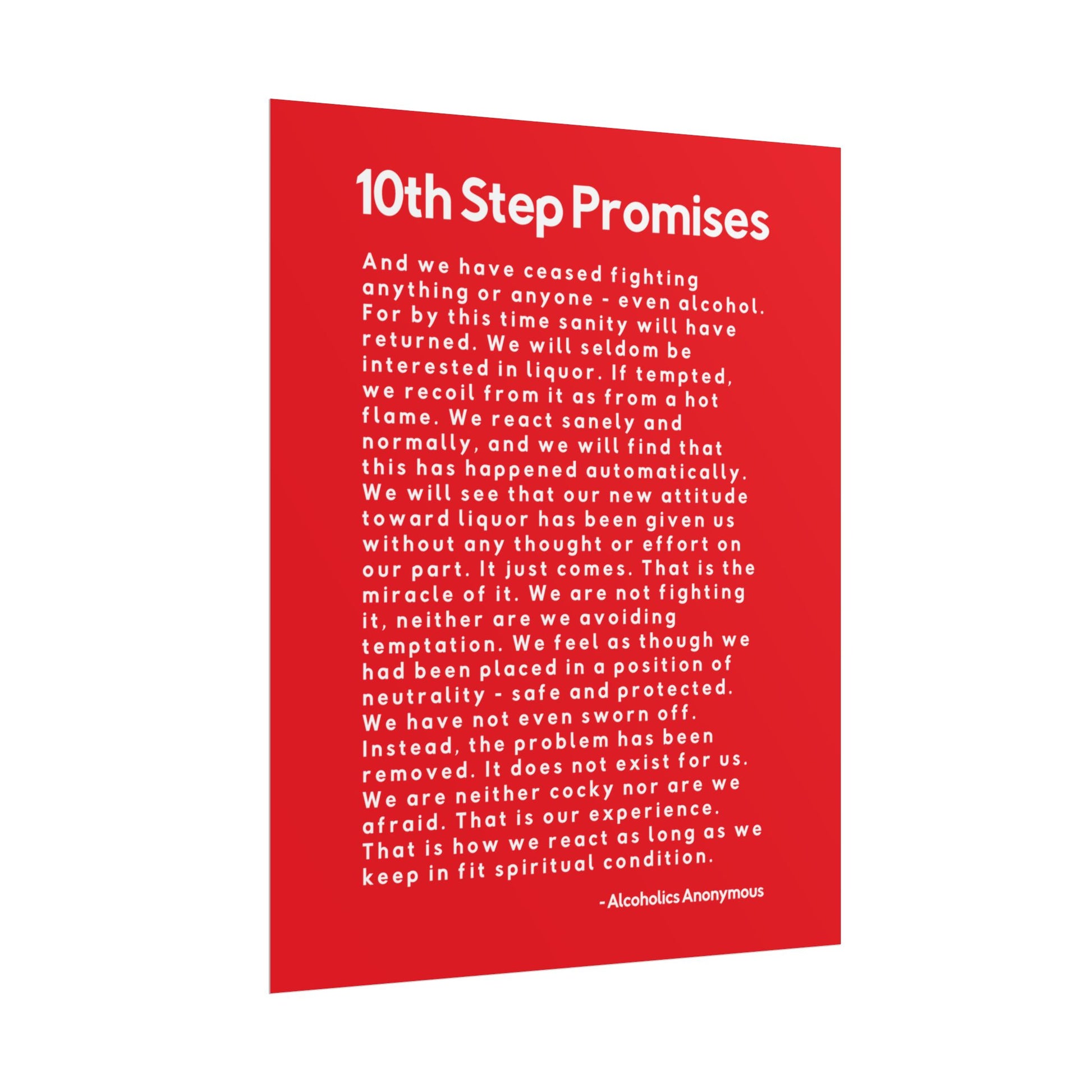 Haler Smith - Poster - Haler Smith Rolled Poster - 10th Step Promises - Vertical Red Matte Finish