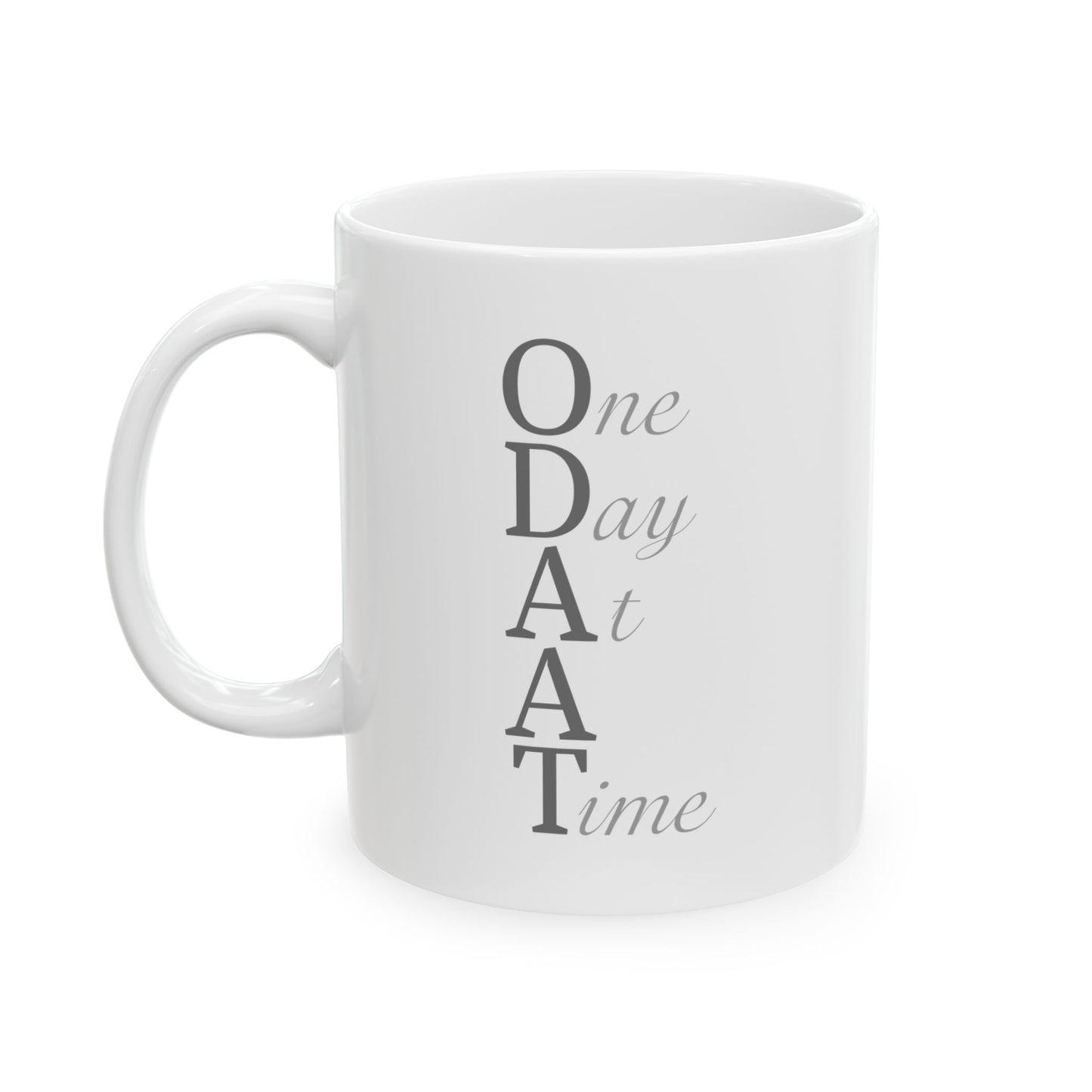 Haler Smith Ceramic Mug - One Day At A Time - Black Letters