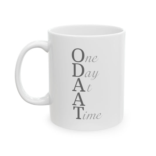Haler Smith - Mug - Haler Smith Ceramic Mug - One Day At A Time - Black Letters