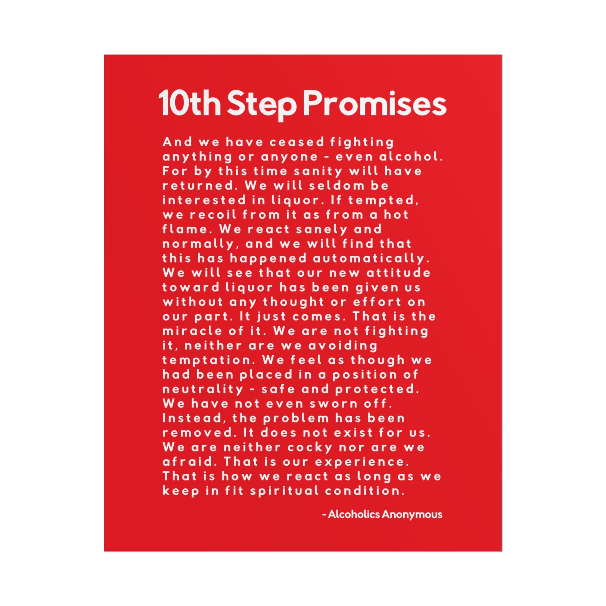 Haler Smith - Poster - Haler Smith Rolled Poster - 10th Step Promises - Vertical Red Matte Finish