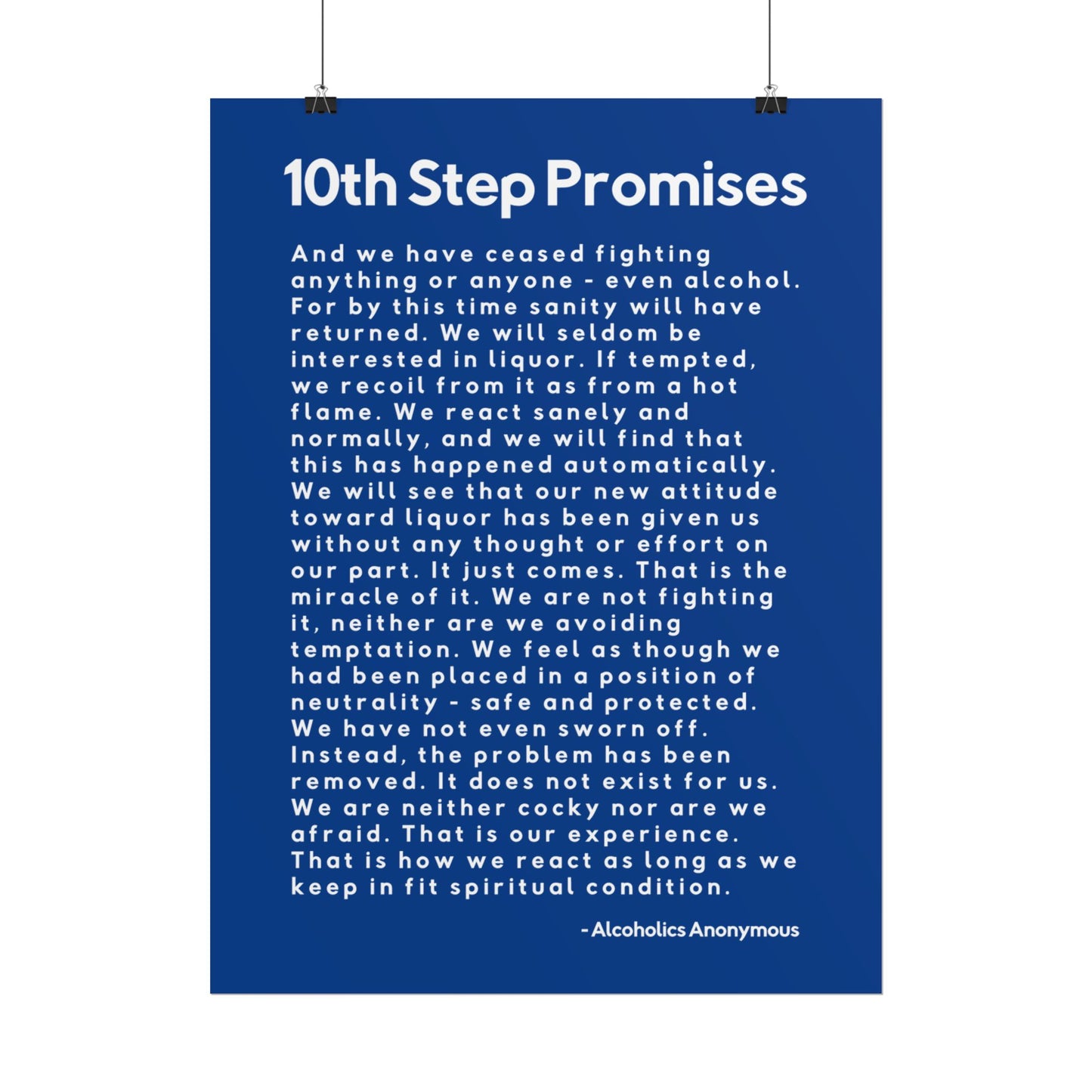 Haler Smith - Poster - Haler Smith Rolled Poster - 10th Step Promises - Vertical Dark Blue Matte Finish