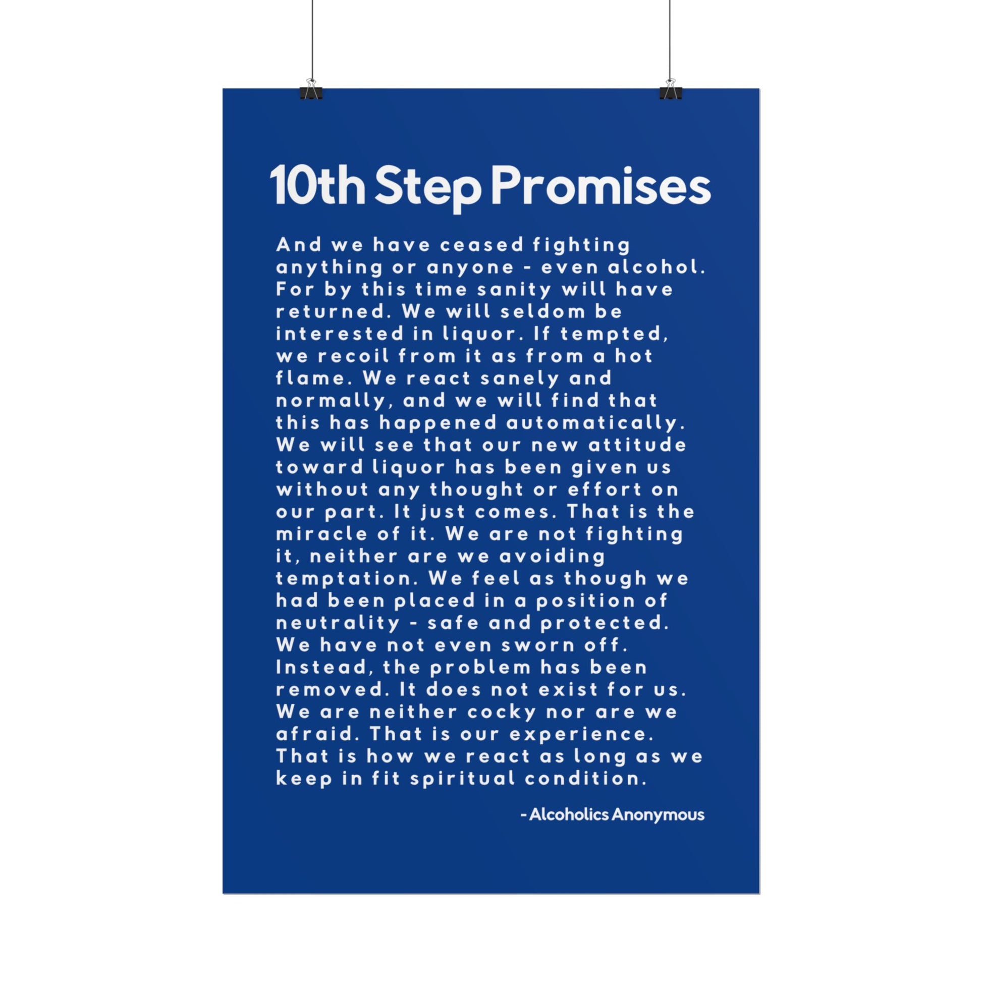 Haler Smith - Poster - Haler Smith Rolled Poster - 10th Step Promises - Vertical Dark Blue Matte Finish