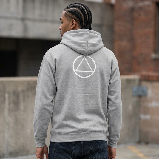 Recovery Zip Hoodie | Circle and Triangle Design 1 On The Back