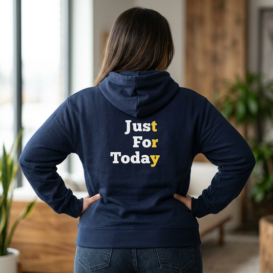Recovery Zip Hoodie | Just For Today Design 1 On The Back