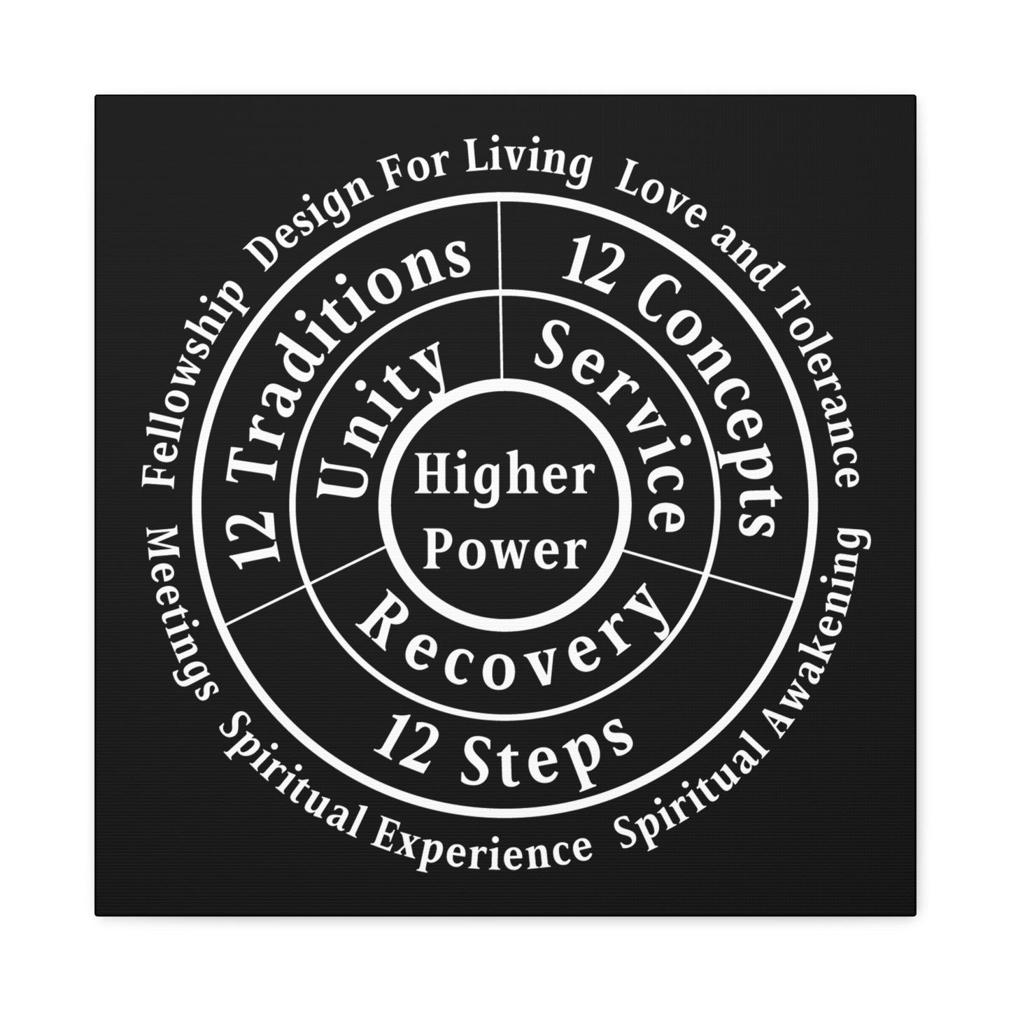 Haler Smith Matte Canvas - Higher Power 1 - Black Matte Finish - White Letters