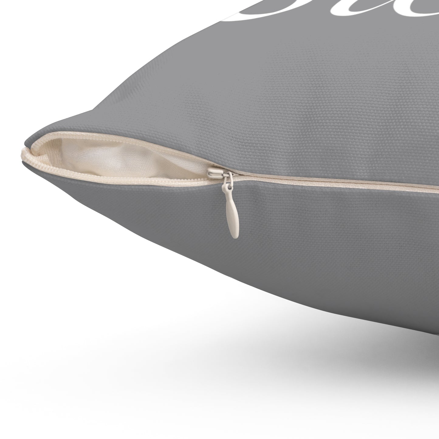 Haler Smith Polyester Square Pillow Grey - Live The Steps - White Letters