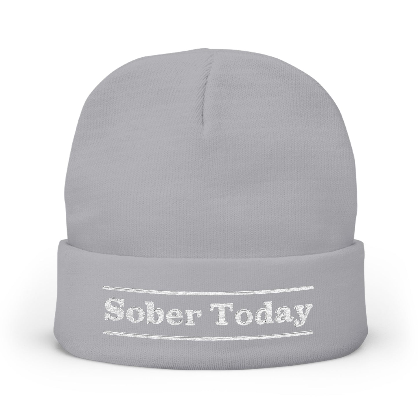 Haler Smith - Hats - Haler Smith Knit Beanie - Sober Today 3 - White Letters