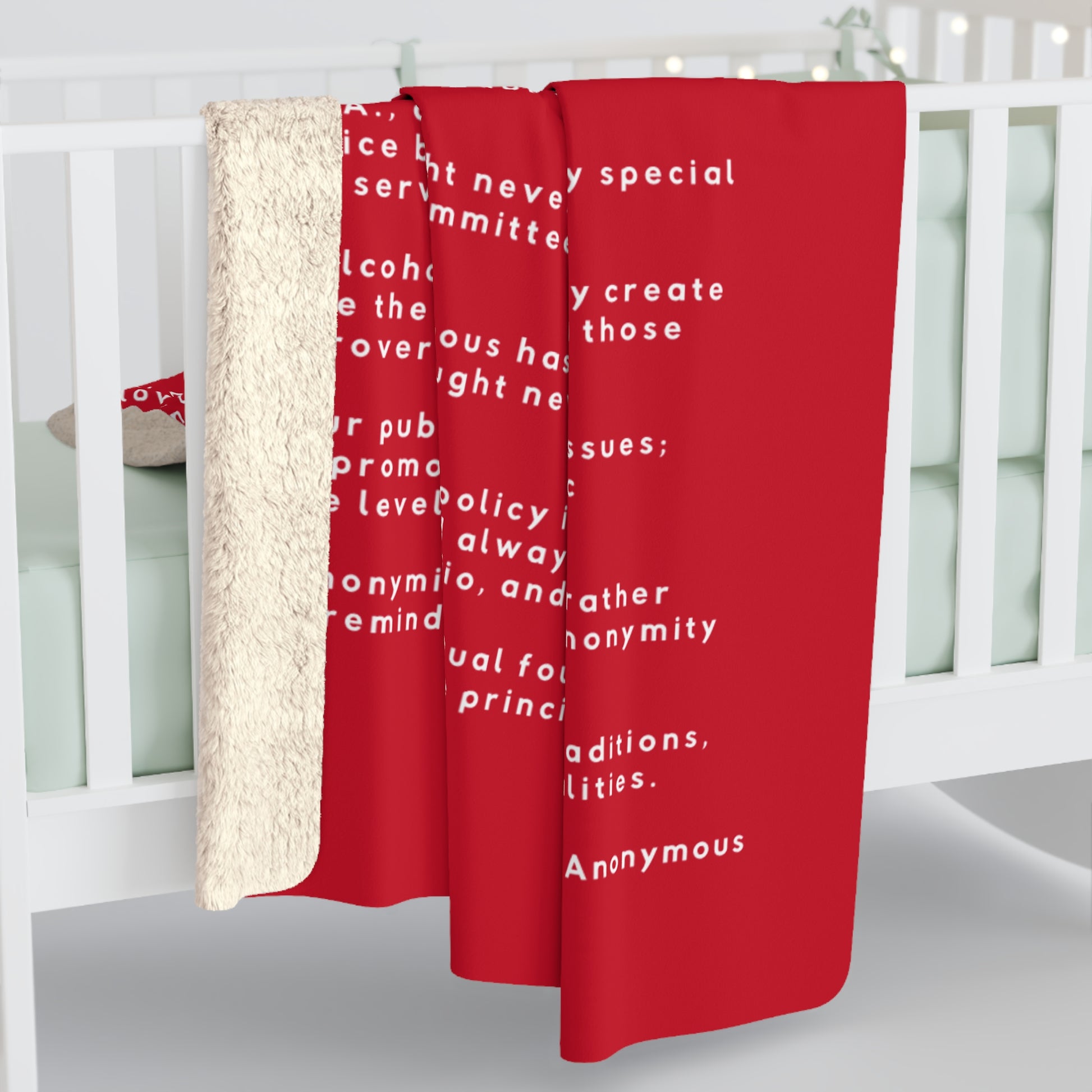 Haler Smith - Home Decor - Haler Smith Sherpa Fleece Blanket - 12 Traditions - Dark Red