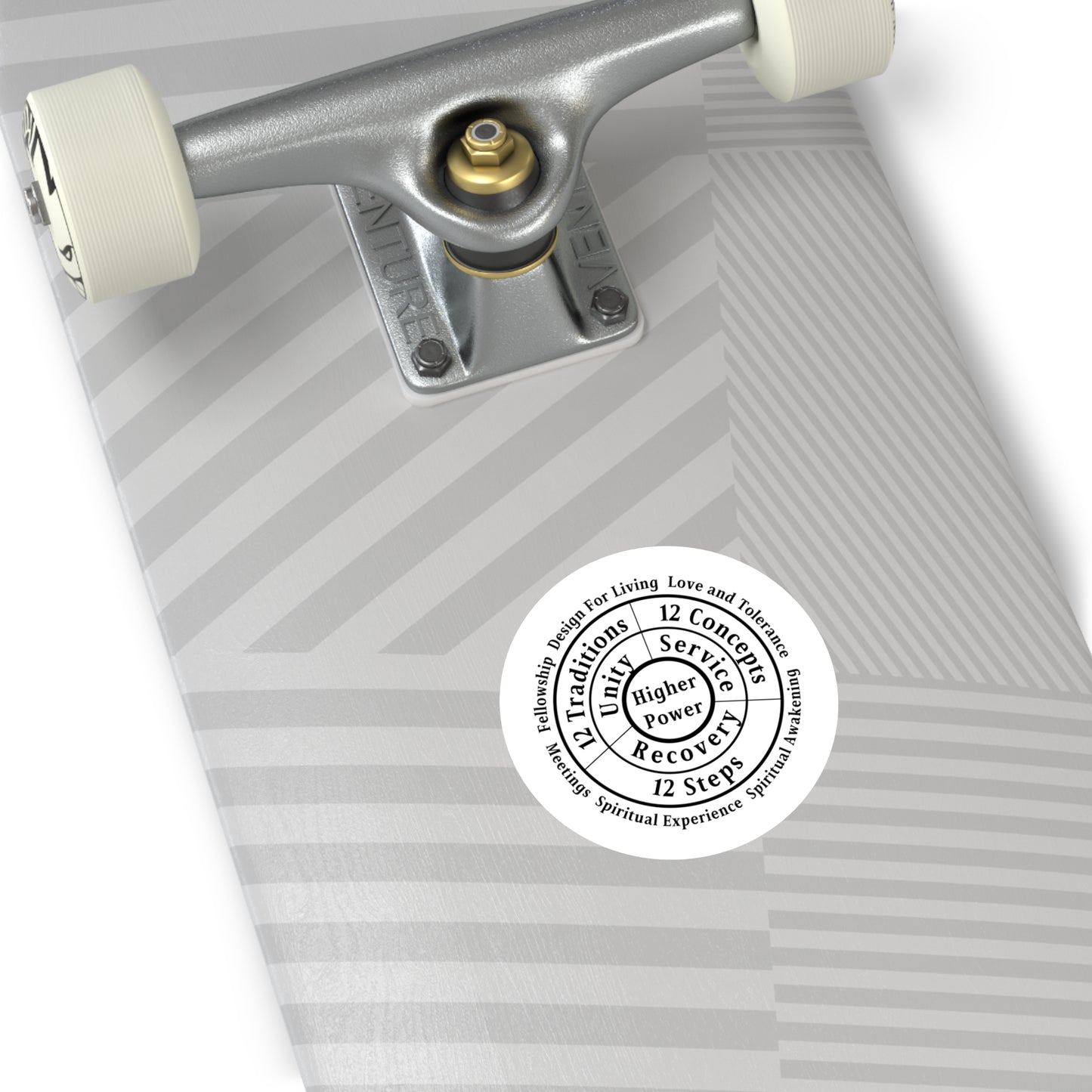 Haler Smith Vinyl Round Sticker - Higher Power 1 - White