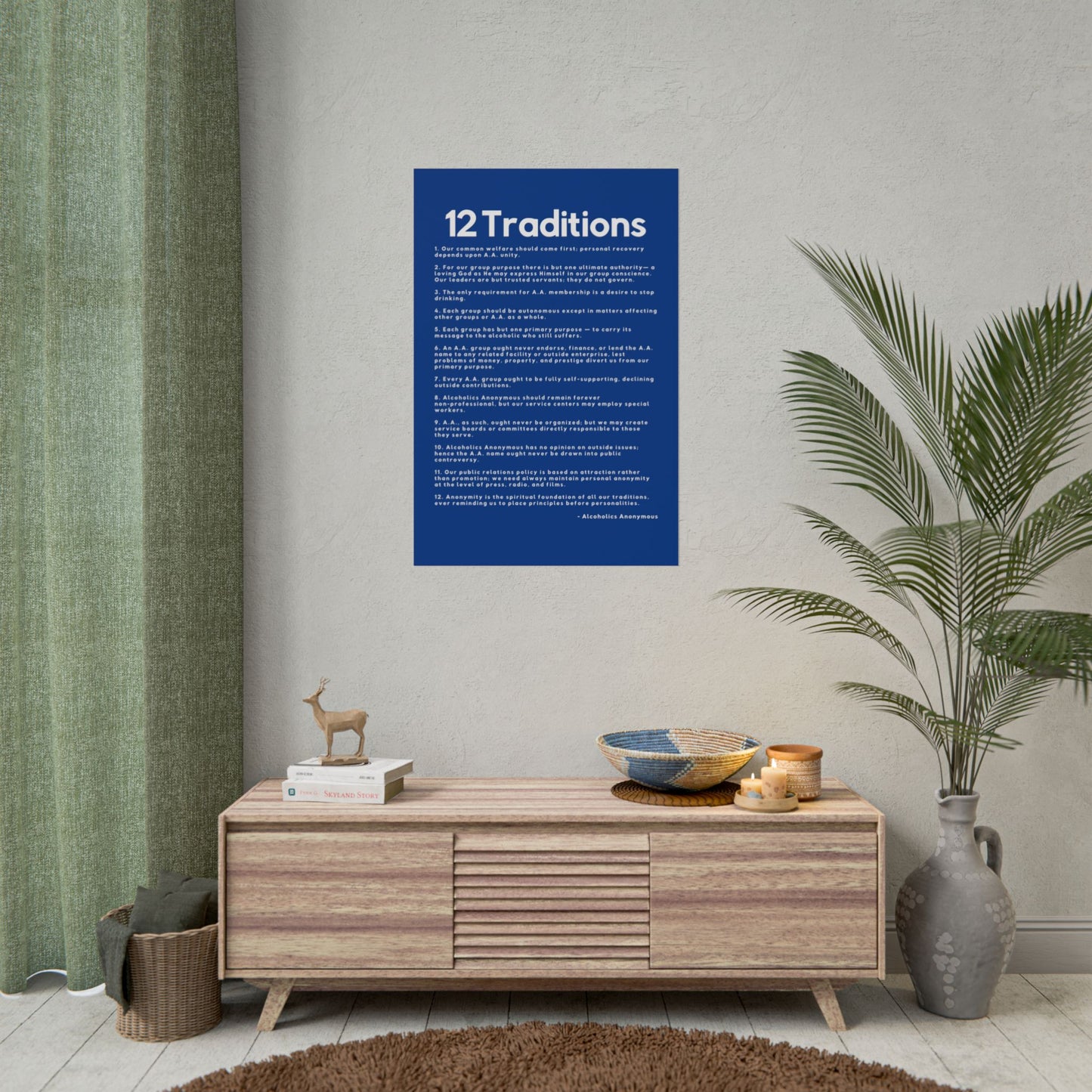 Haler Smith - Poster - Haler Smith Rolled Poster - 12 Traditions - Vertical Dark Blue Matte Finish