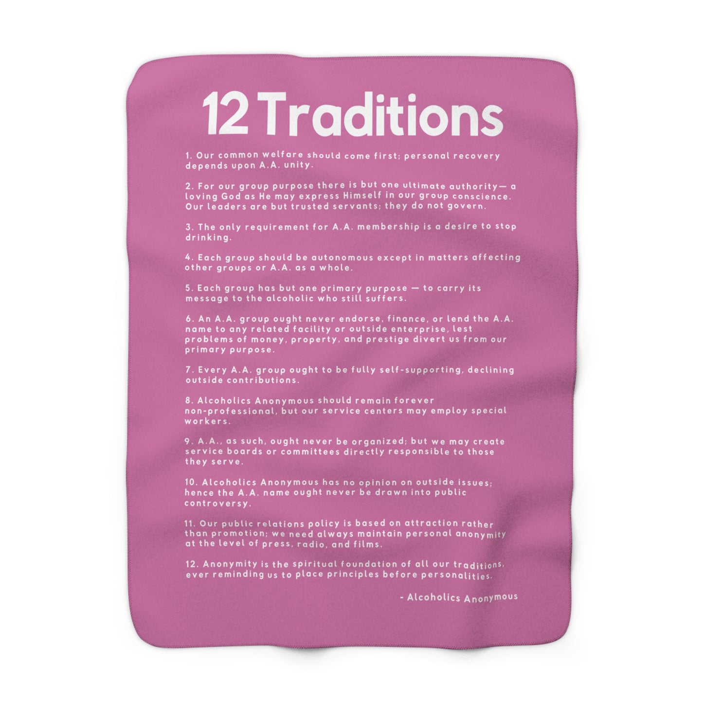 Haler Smith - Home Decor - Haler Smith Sherpa Fleece Blanket - 12 Traditions - Light Pink