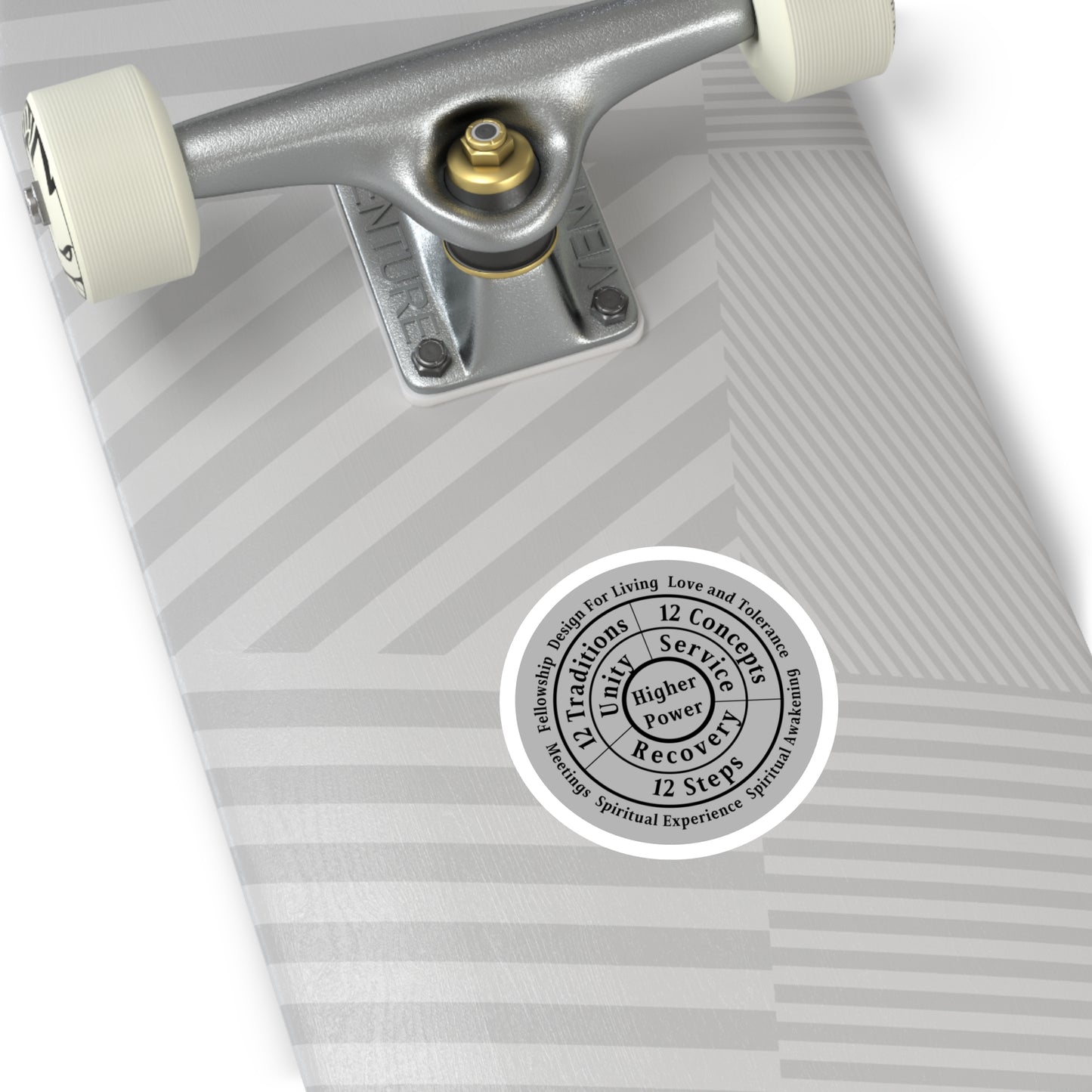 Haler Smith Vinyl Round Sticker - Higher Power 1 - Light Gray