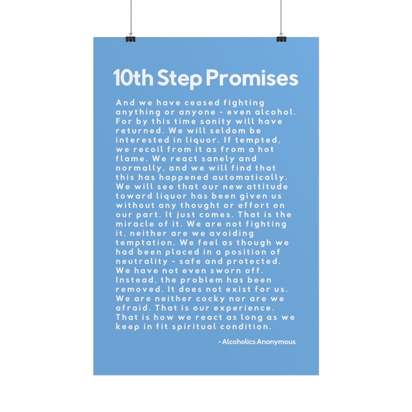 Haler Smith - Poster - Haler Smith Rolled Poster - 10th Step Promises - Vertical Light Blue Matte Finish