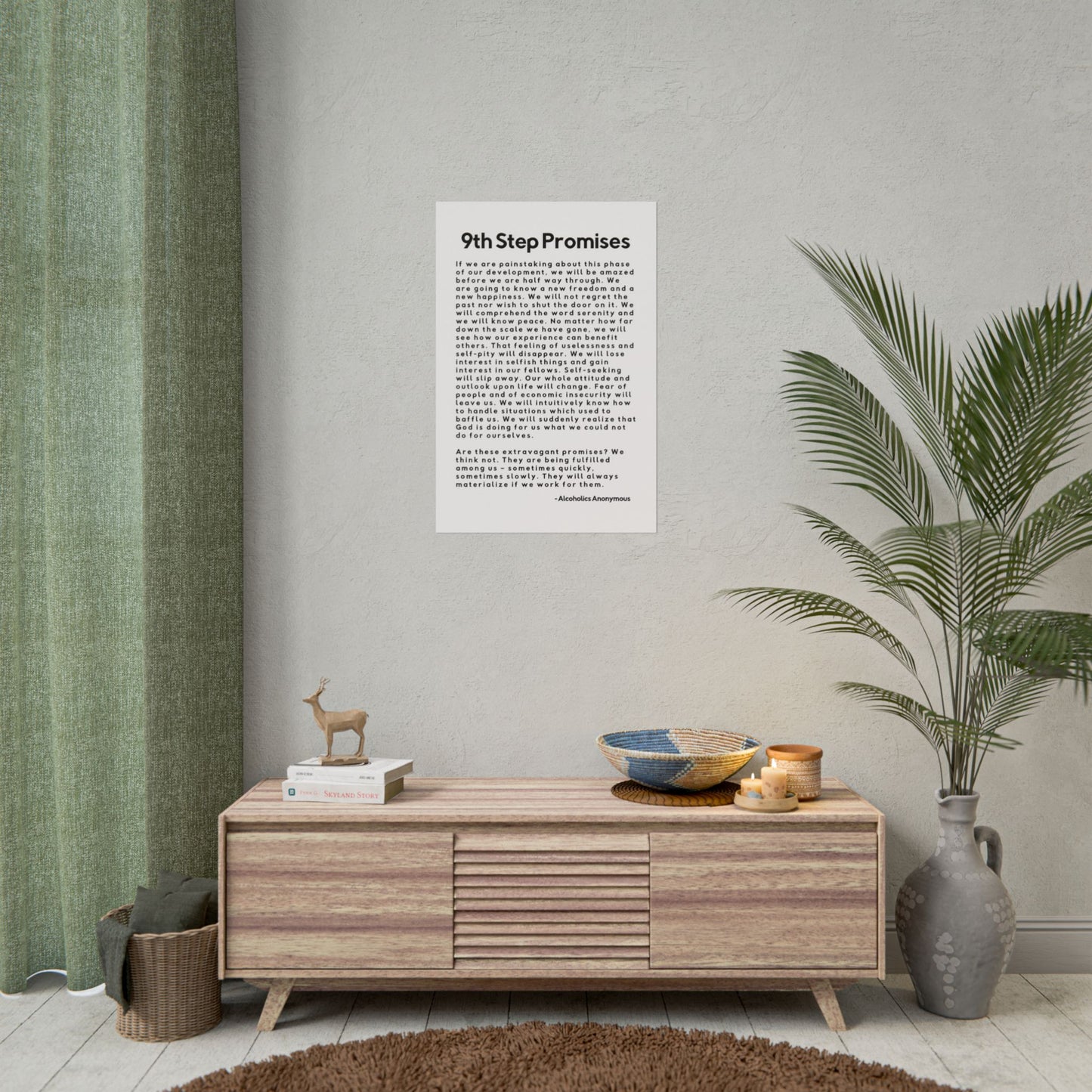 Haler Smith Rolled Poster - 9th Step Promises - Vertical White Matte Finish