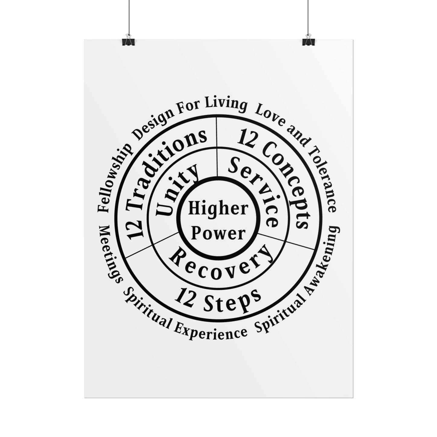 Haler Smith Rolled Poster - Higher Power 1 - White Matte Finish - Black Letters