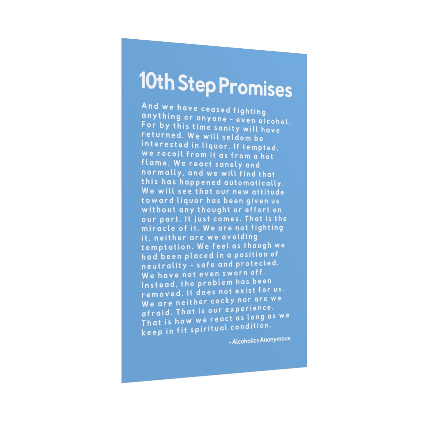 Haler Smith - Poster - Haler Smith Rolled Poster - 10th Step Promises - Vertical Light Blue Matte Finish