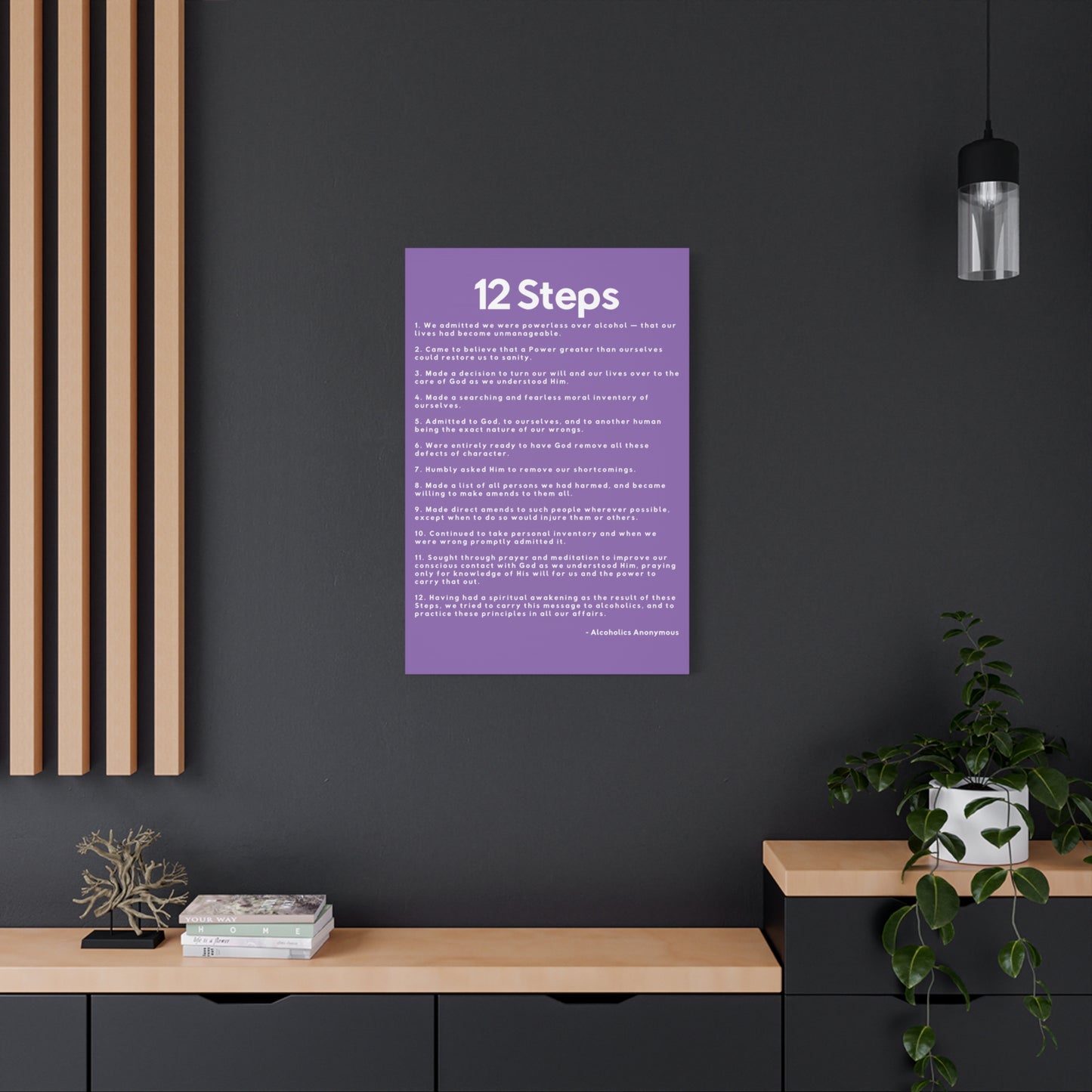 Haler Smith - Canvas - Haler Smith Matte Canvas - 12 Steps - Vertical Light Purple Matte Finish