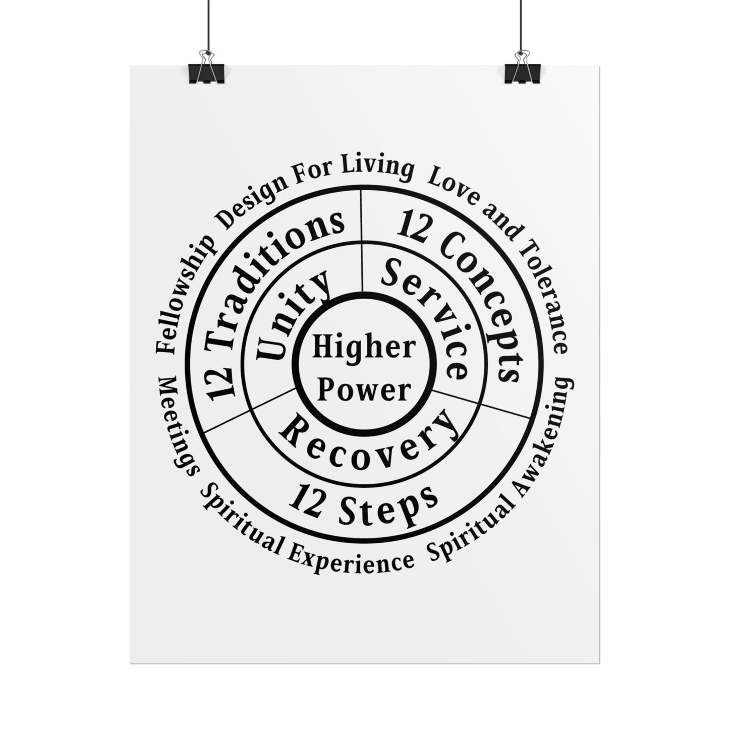 Haler Smith Rolled Poster - Higher Power 1 - White Matte Finish - Black Letters